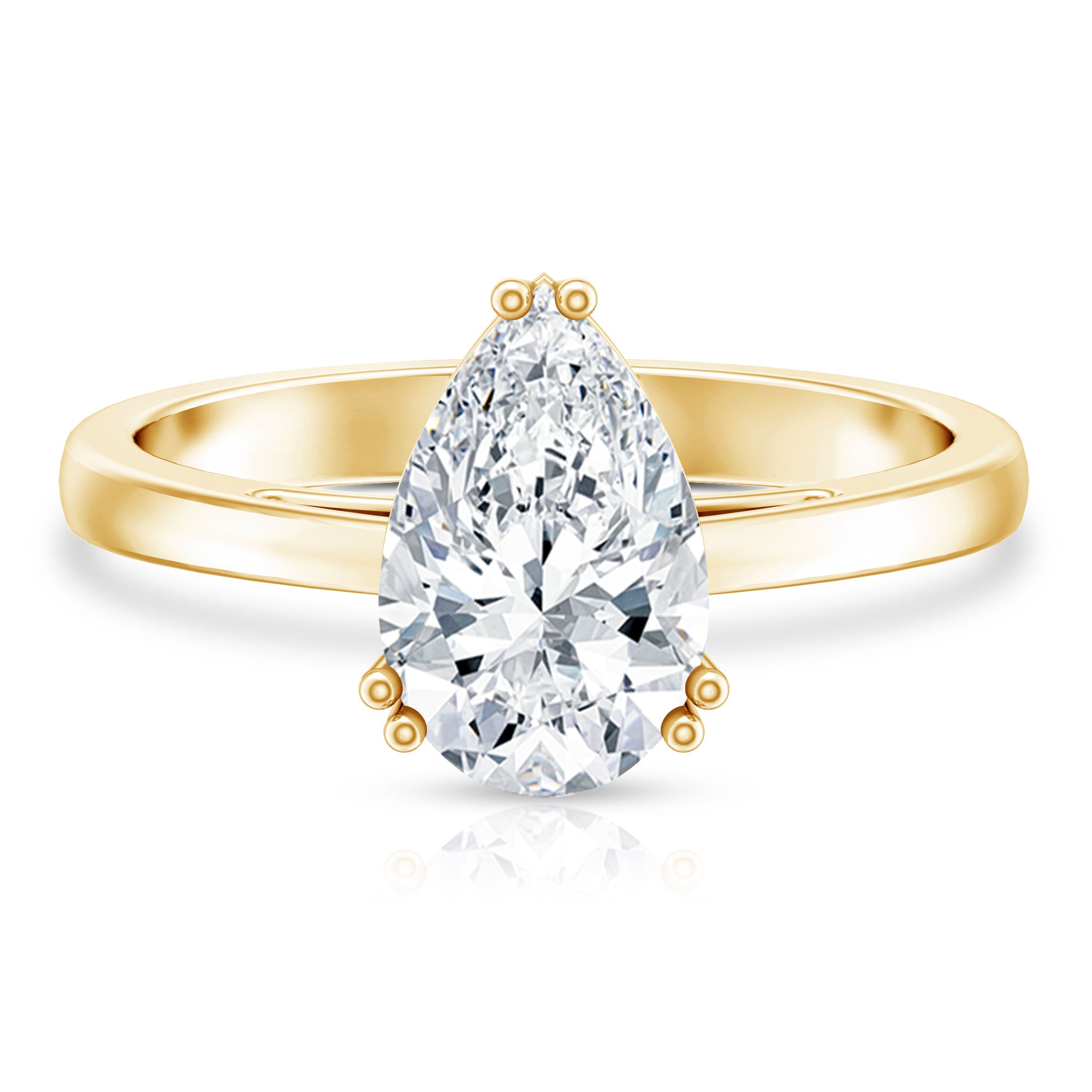 Rosec Jewels-IGI Certified Lab Grown 2 Carat Diamond Pear Engagement Ring Solitaire