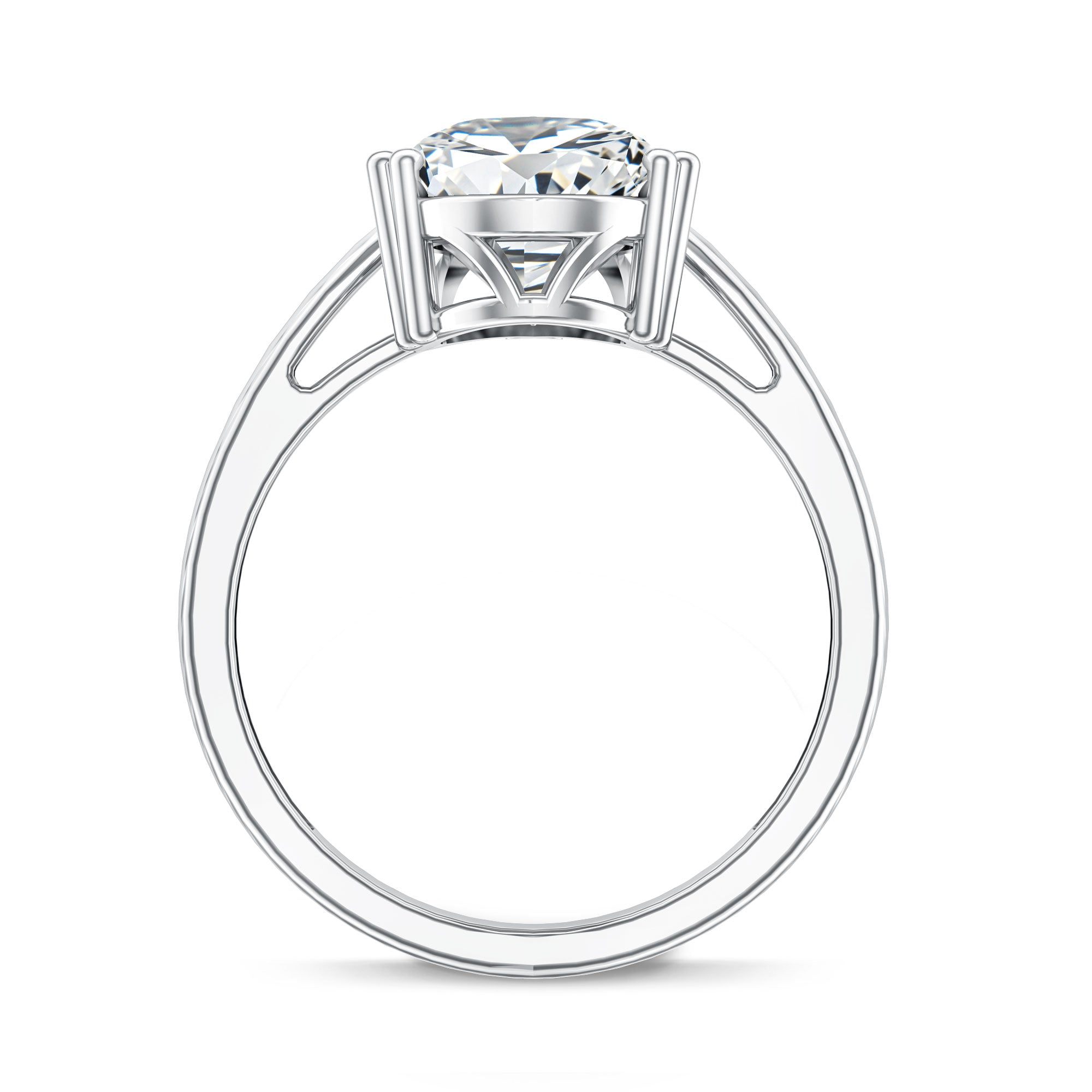 Rosec Jewels-Double Prong Set Lab Grown Pear Diamond 4 Carat Engagement Ring with IGI Certificate