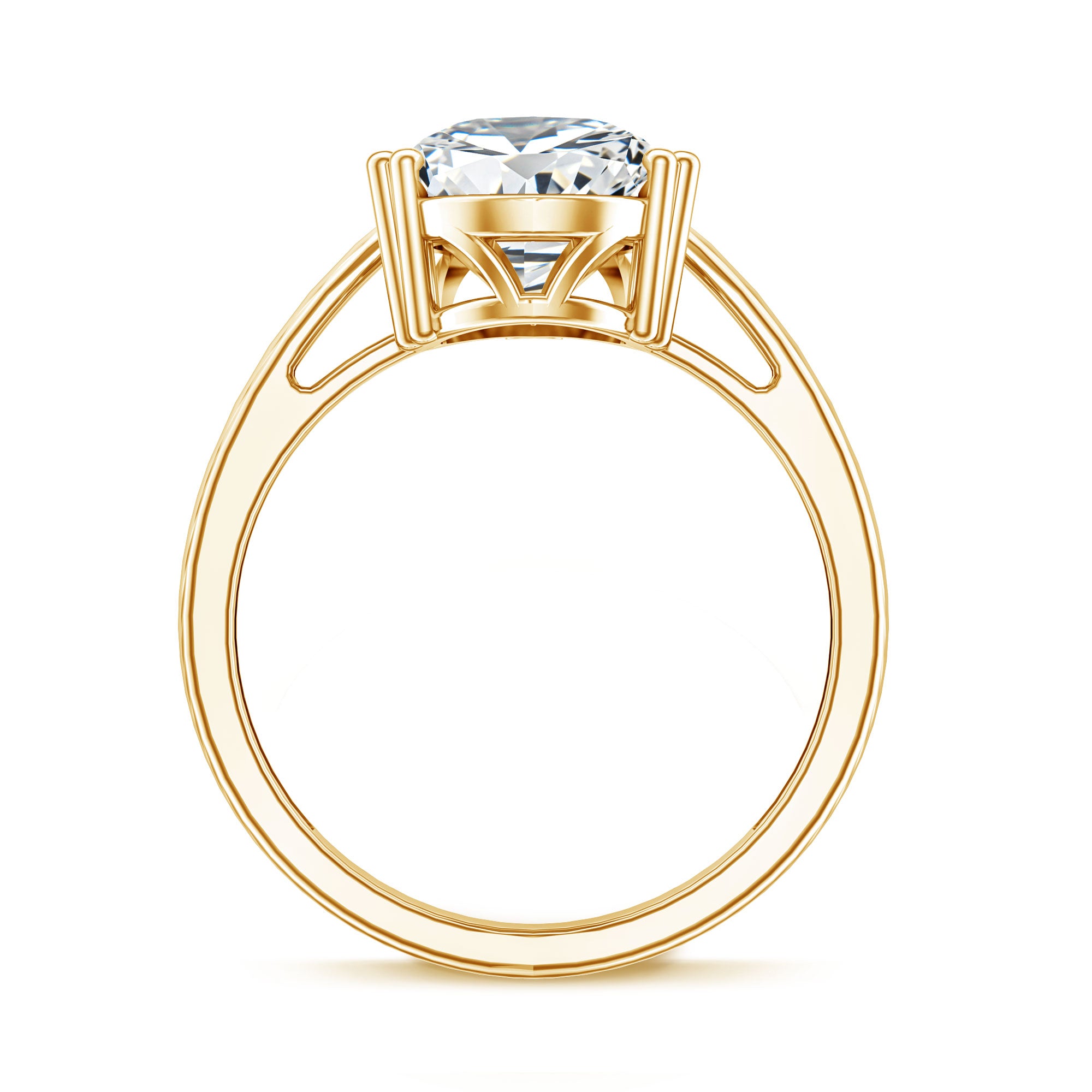 Rosec Jewels-Double Prong Set Lab Grown Pear Diamond 4 Carat Engagement Ring with IGI Certificate