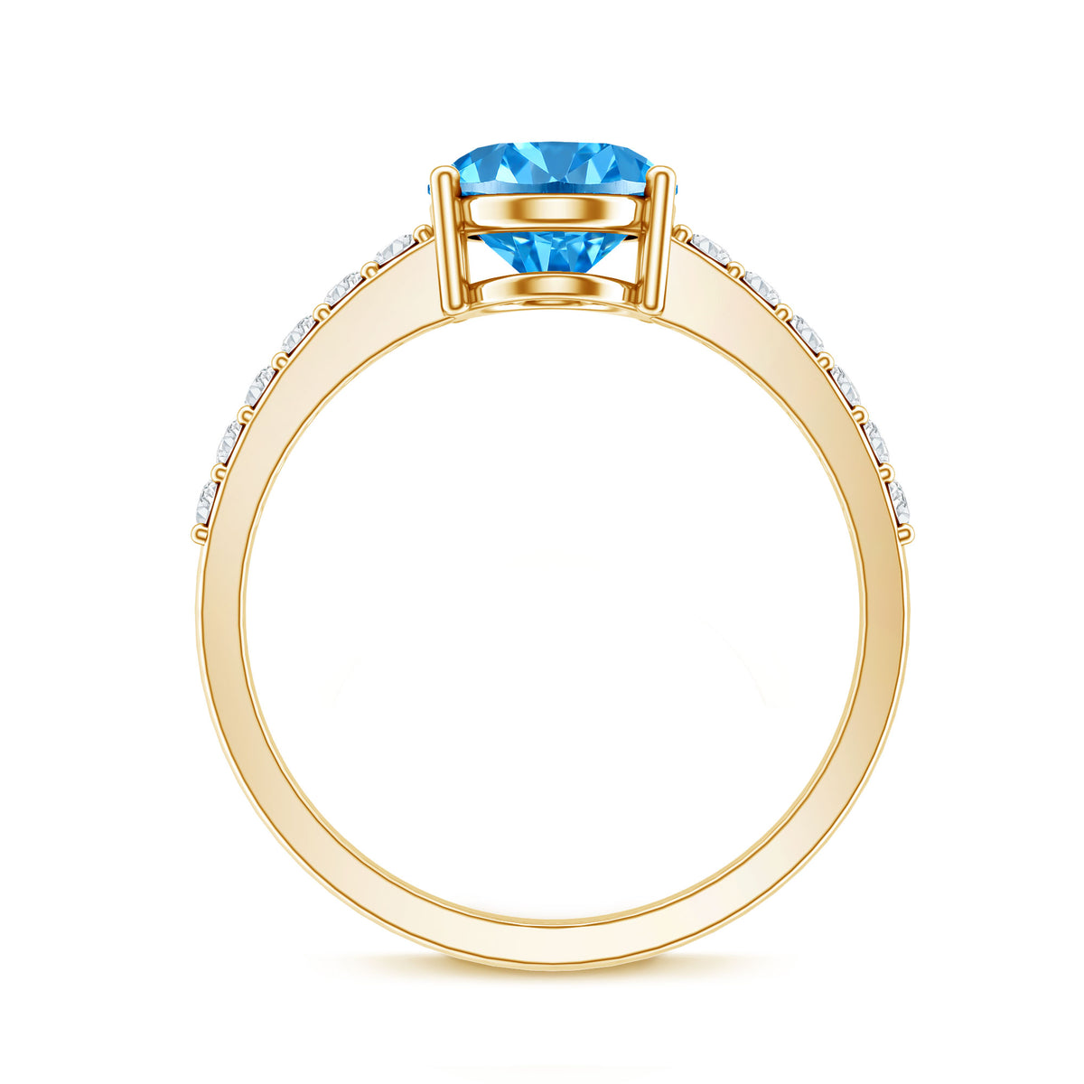 IGI Certified 3 Carat Oval Lab Grown Blue Diamond Engagement Ring with Side Stone Vivid Blue - VS1 - Rosec Jewels