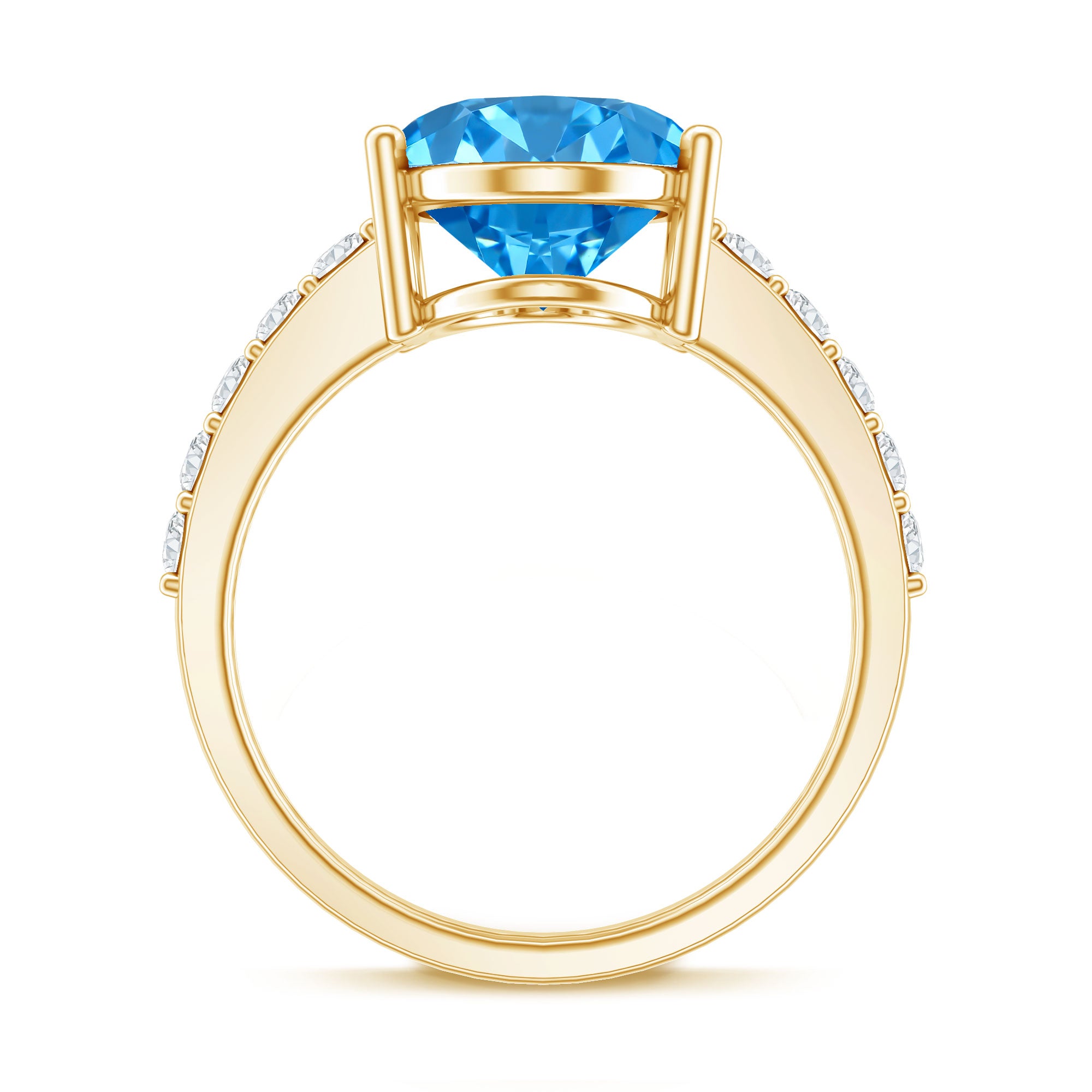 Elongated Oval Lab Grown Blue Diamond 5 Carat Engagement Ring IGI Certified Vivid Blue - VS1 - Rosec Jewels