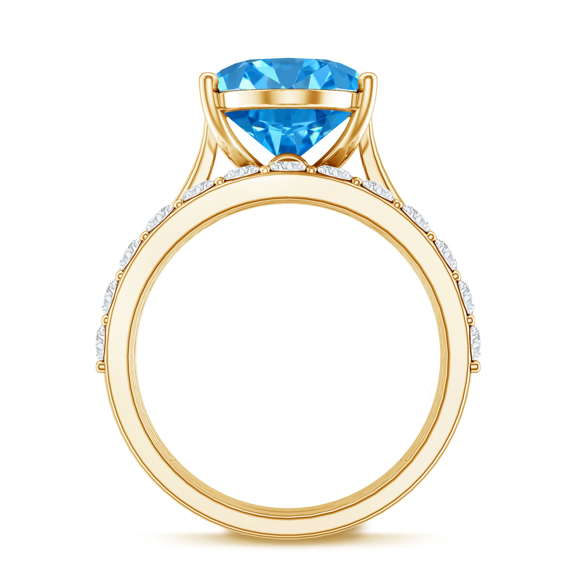 IGI Certified 4 Carat Oval Lab Grown Blue Diamond Engagement Ring with Enhancer Vivid Blue - VS1 - Rosec Jewels