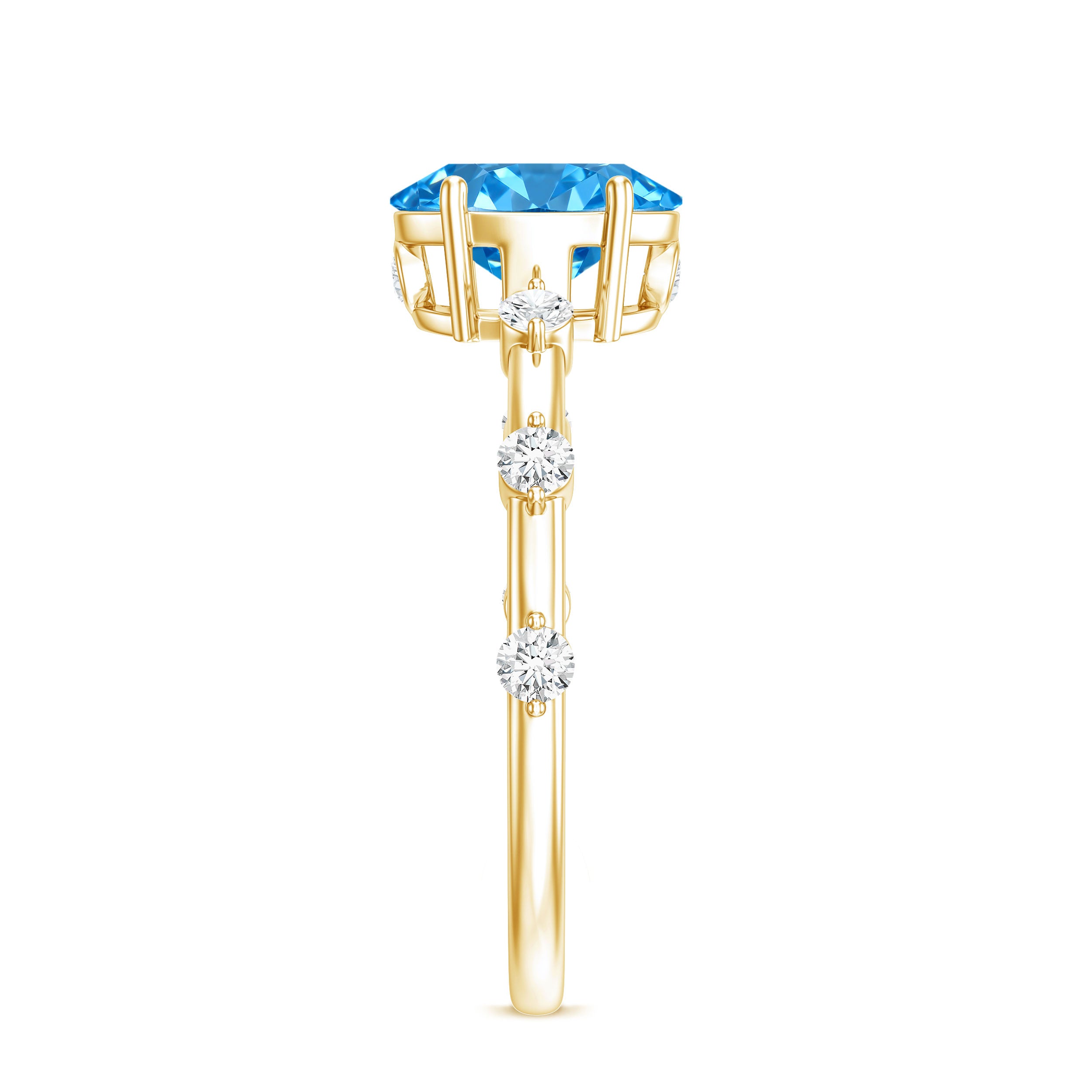 Rosec Jewels-Oval Shaped 1 Carat Lab Grown Blue Diamond Solitaire Ring with IGI Certificate