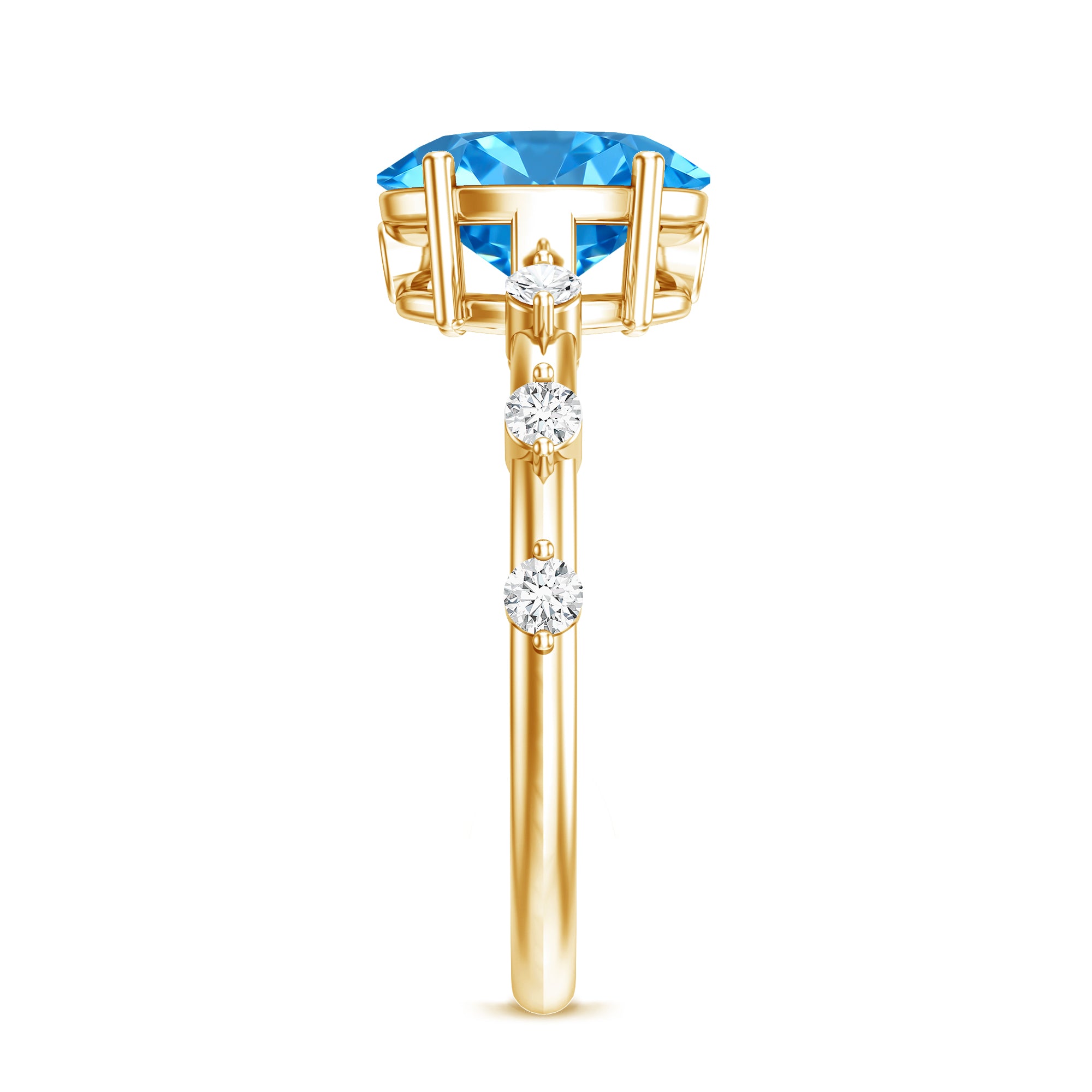 IGI Certified Lab Grown Blue Diamond Oval Engagement Ring 2 Carat Vivid Blue - VS1 - Rosec Jewels