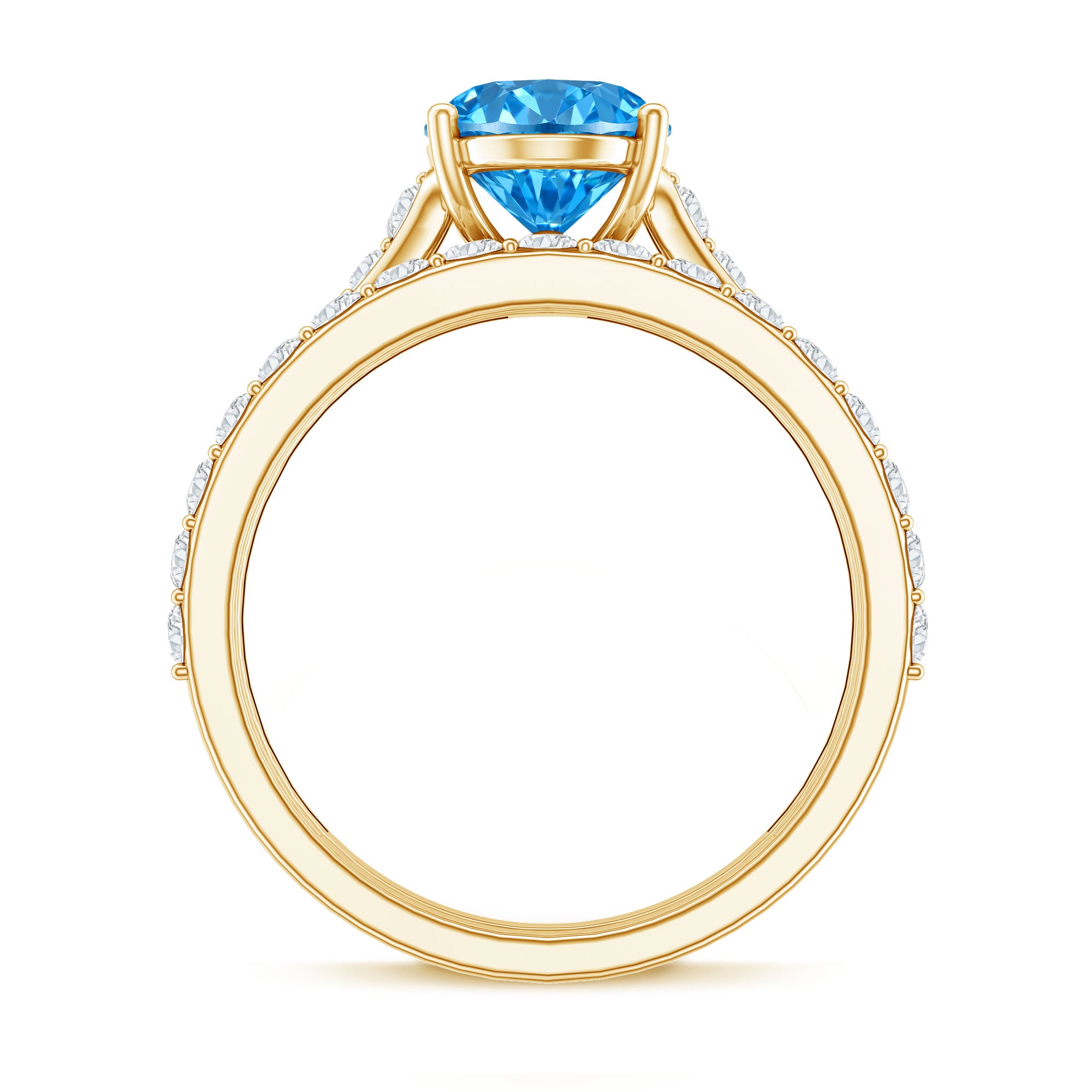 Rosec Jewels-IGI Certified Lab Grown 2 Carat Blue Diamond Oval Engagement Ring with Enhancer