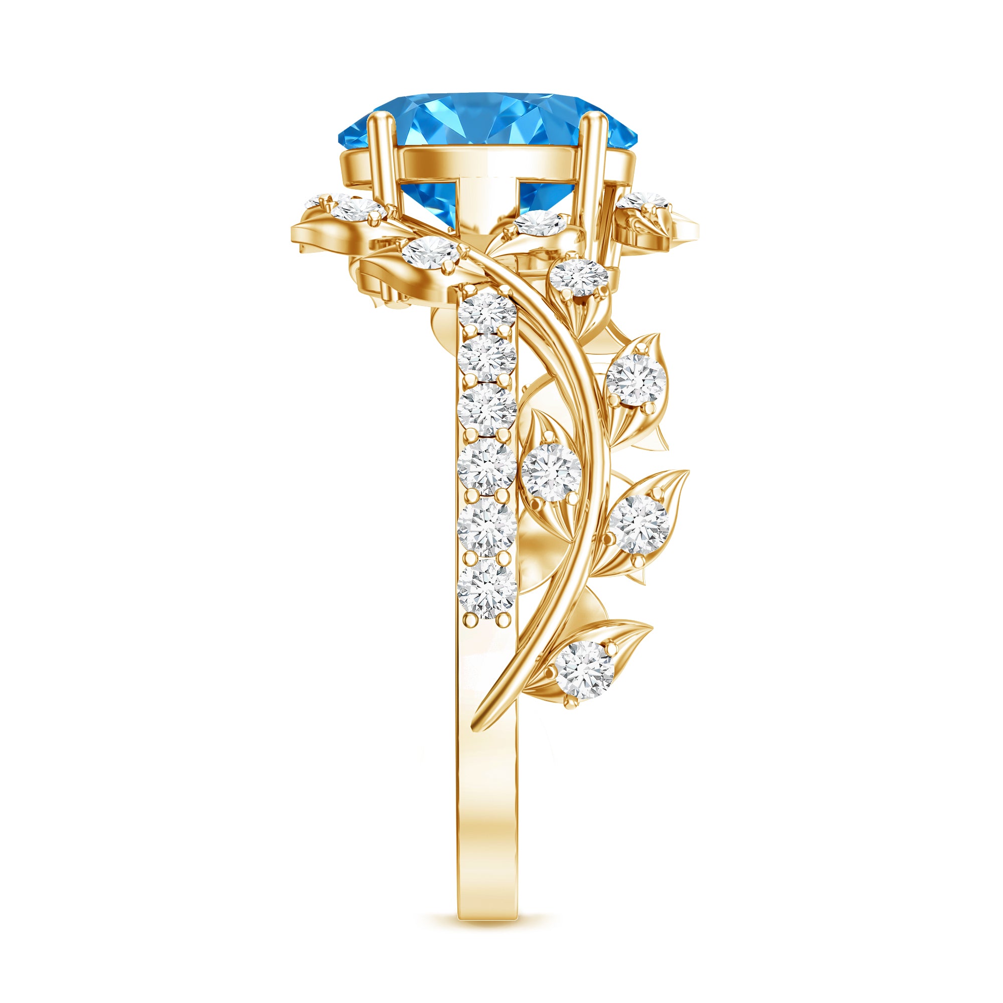 Rosec Jewels-Oval Shaped 1 Carat Lab Grown Blue Diamond Designer Engagement Ring IGI Certified