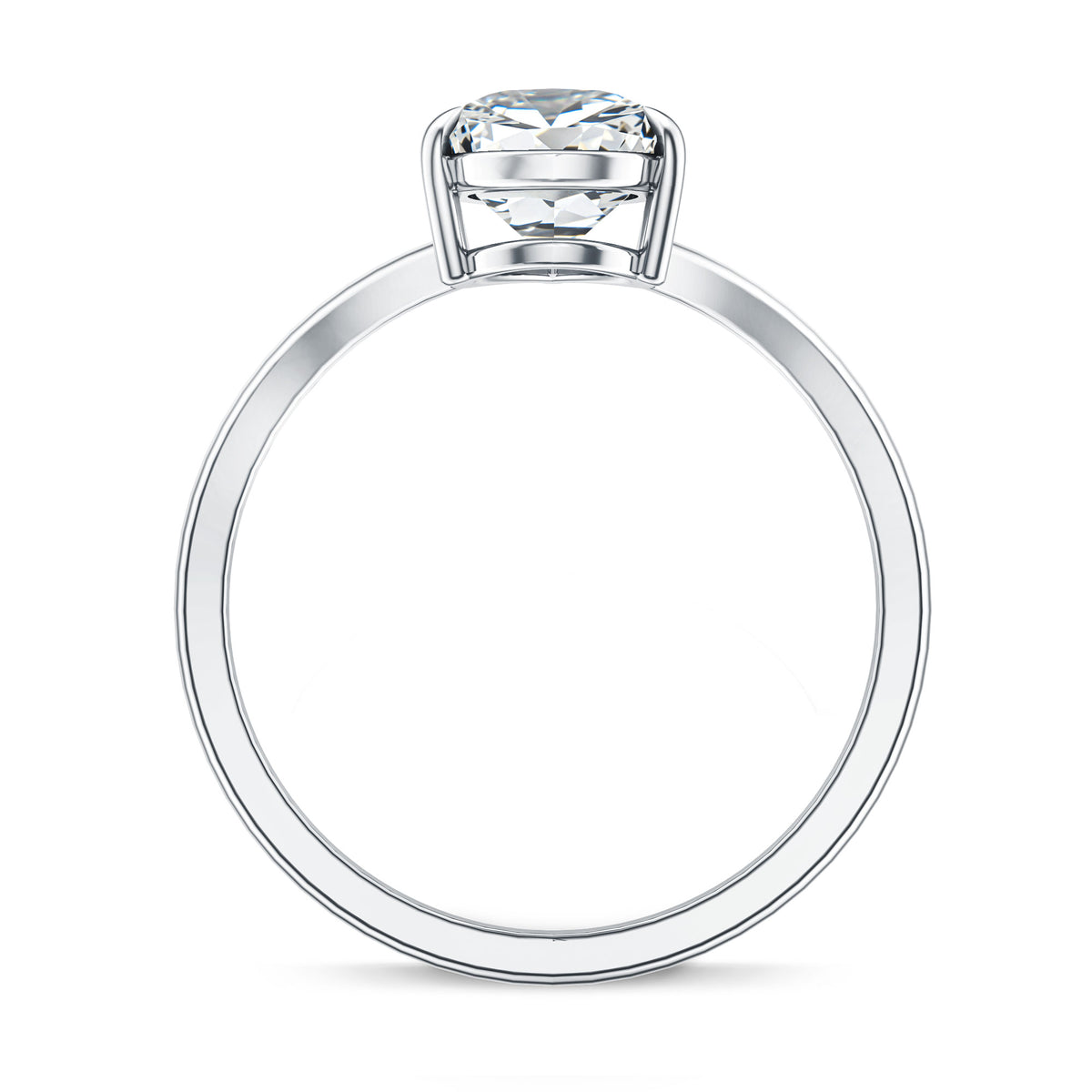 IGI Certified 2 Carat Pear Shape Lab Grown Diamond Chevron Engagement Ring Lab - ( E-VS1 ) - Rosec Jewels