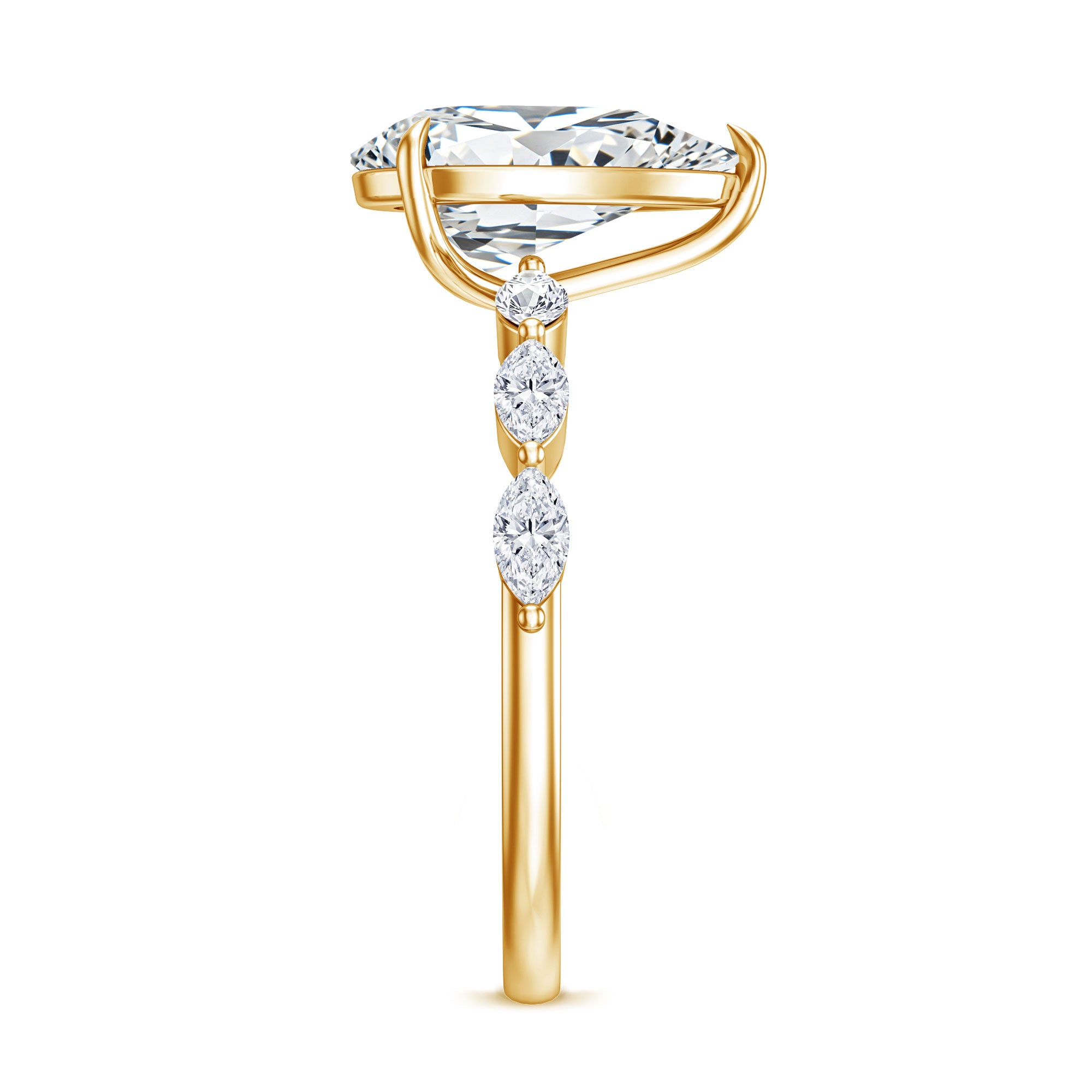 Rosec Jewels-Pear Shaped Lab Grown Diamond 2 Carat Engagement Ring IGI Certified
