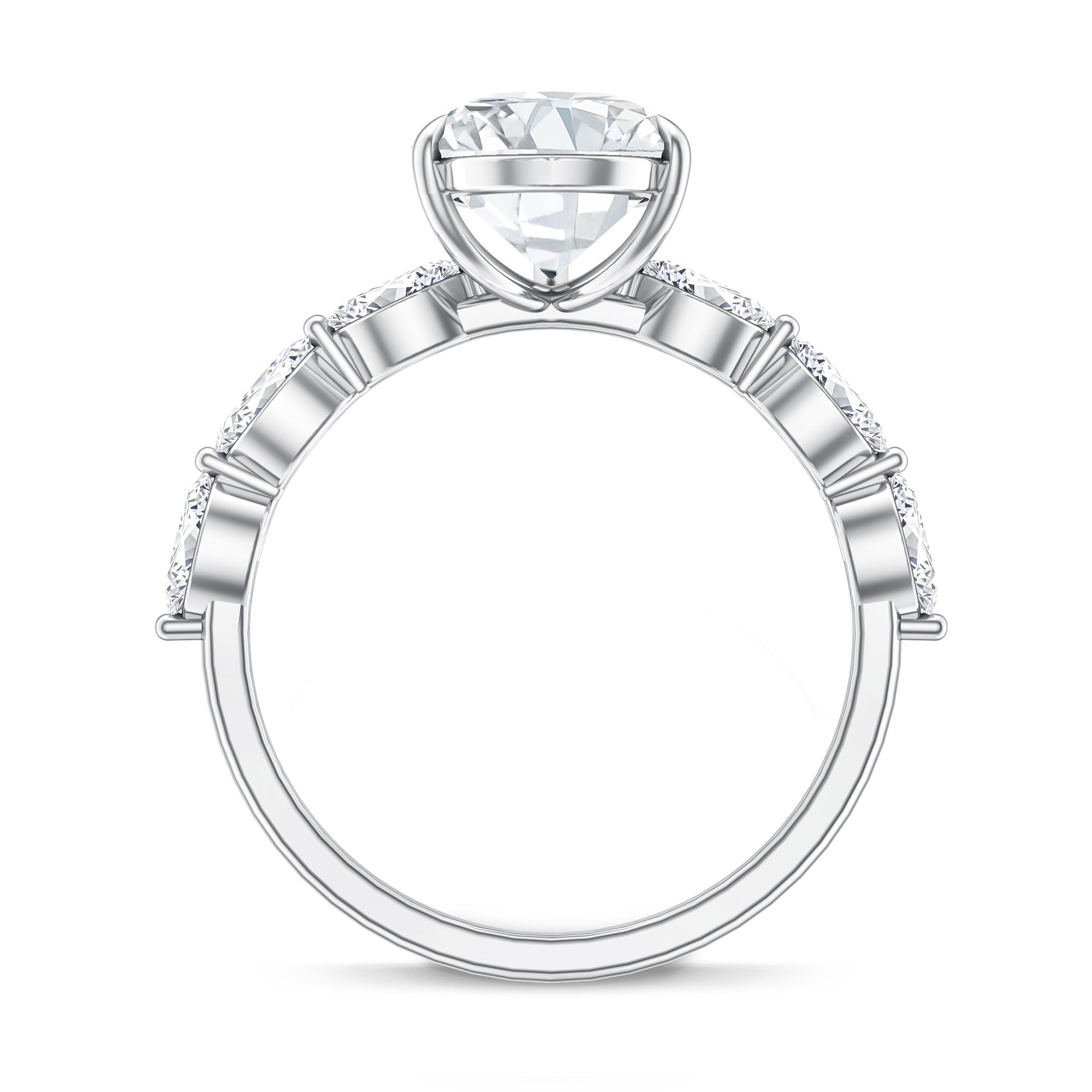Rosec Jewels-Solitaire 3 Carat Pear Shaped Lab Diamond Designer Engagement Ring IGI Certified