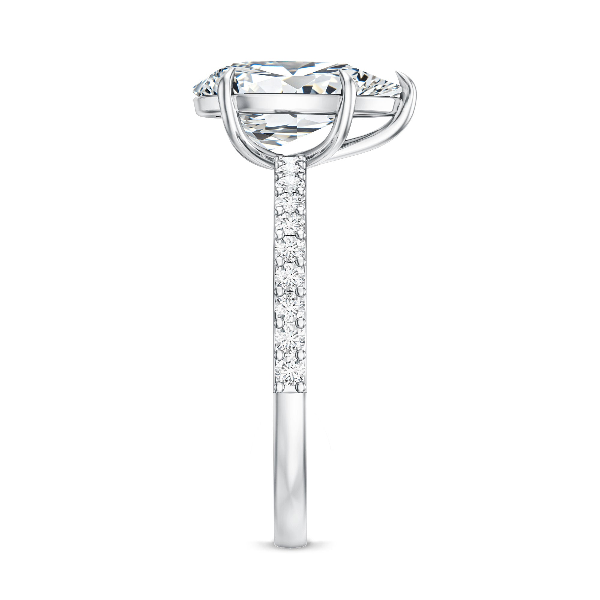 Rosec Jewels-IGI Certified 2 Carat Lab Grown Diamond Teardrop Engagement Ring with Side Stones
