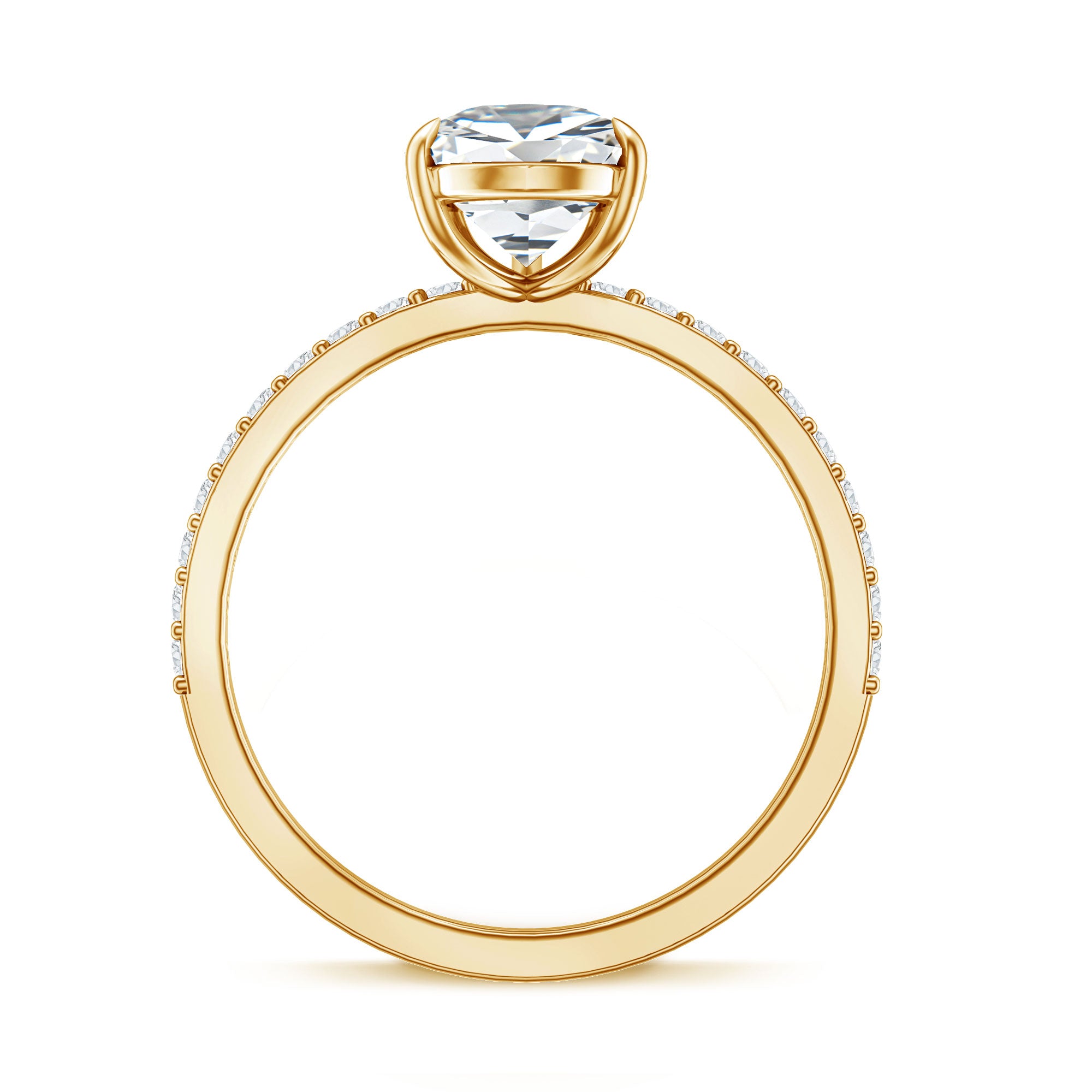 Rosec Jewels-IGI Certified 2 Carat Lab Grown Diamond Teardrop Engagement Ring with Side Stones