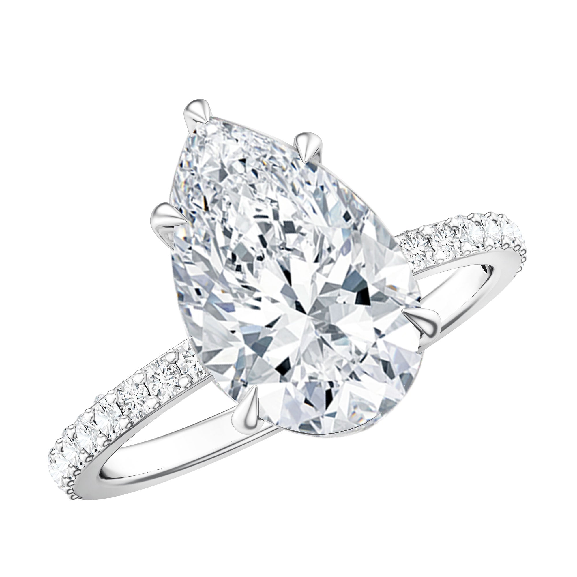 Rosec Jewels-IGI Certified 3 Carat Lab Grown Diamond Pear Shape Engagement Ring for Her