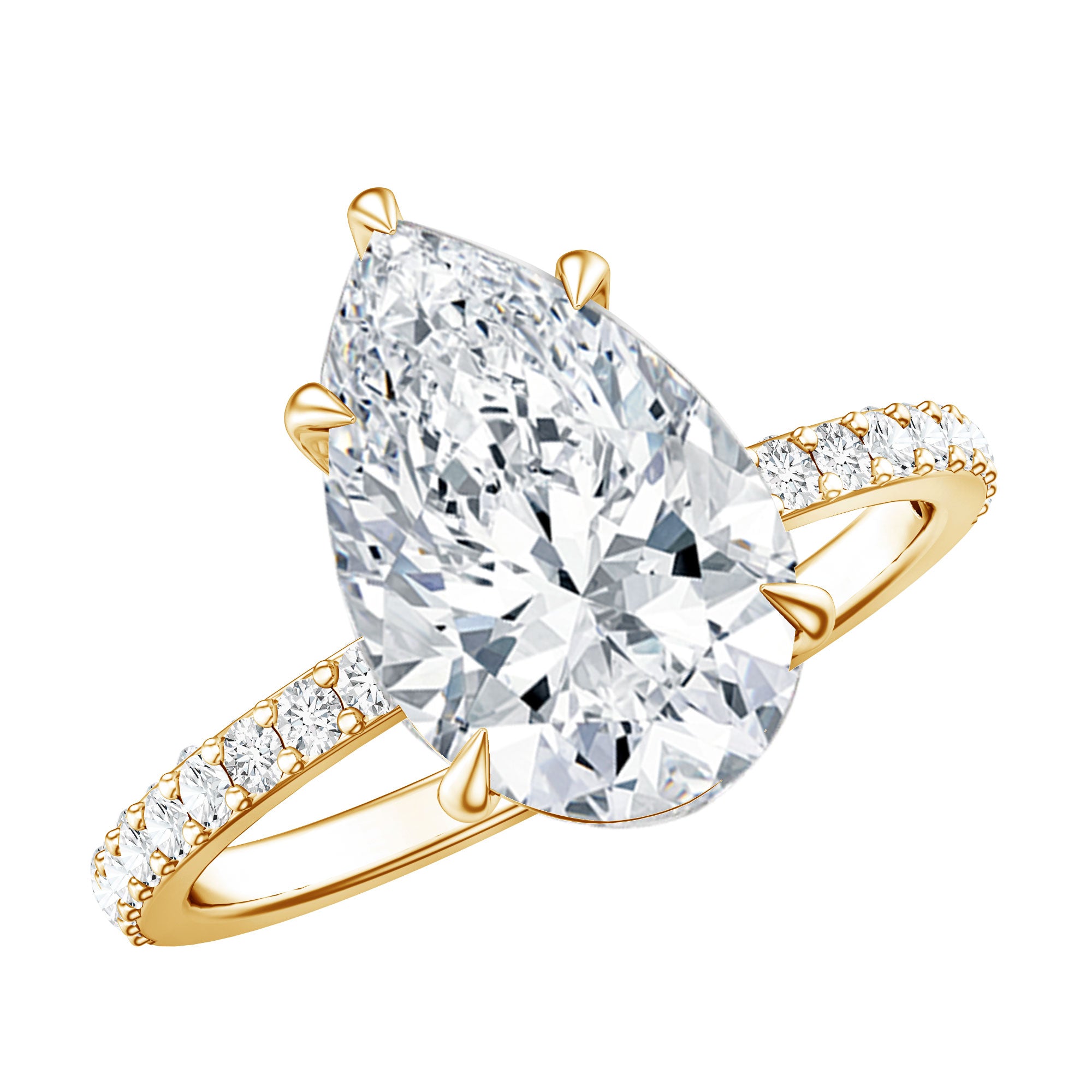 Rosec Jewels-IGI Certified 3 Carat Lab Grown Diamond Pear Shape Engagement Ring for Her