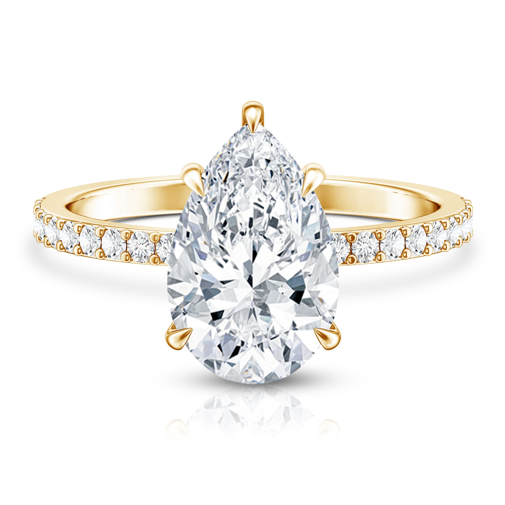 Rosec Jewels-IGI Certified 3 Carat Lab Grown Diamond Pear Shape Engagement Ring for Her