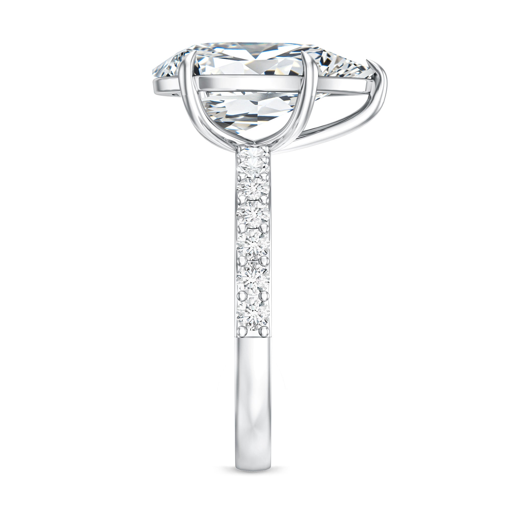 Rosec Jewels-4 Carat Pear Lab Grown Diamond Huge Engagement Ring with IGI Certificate
