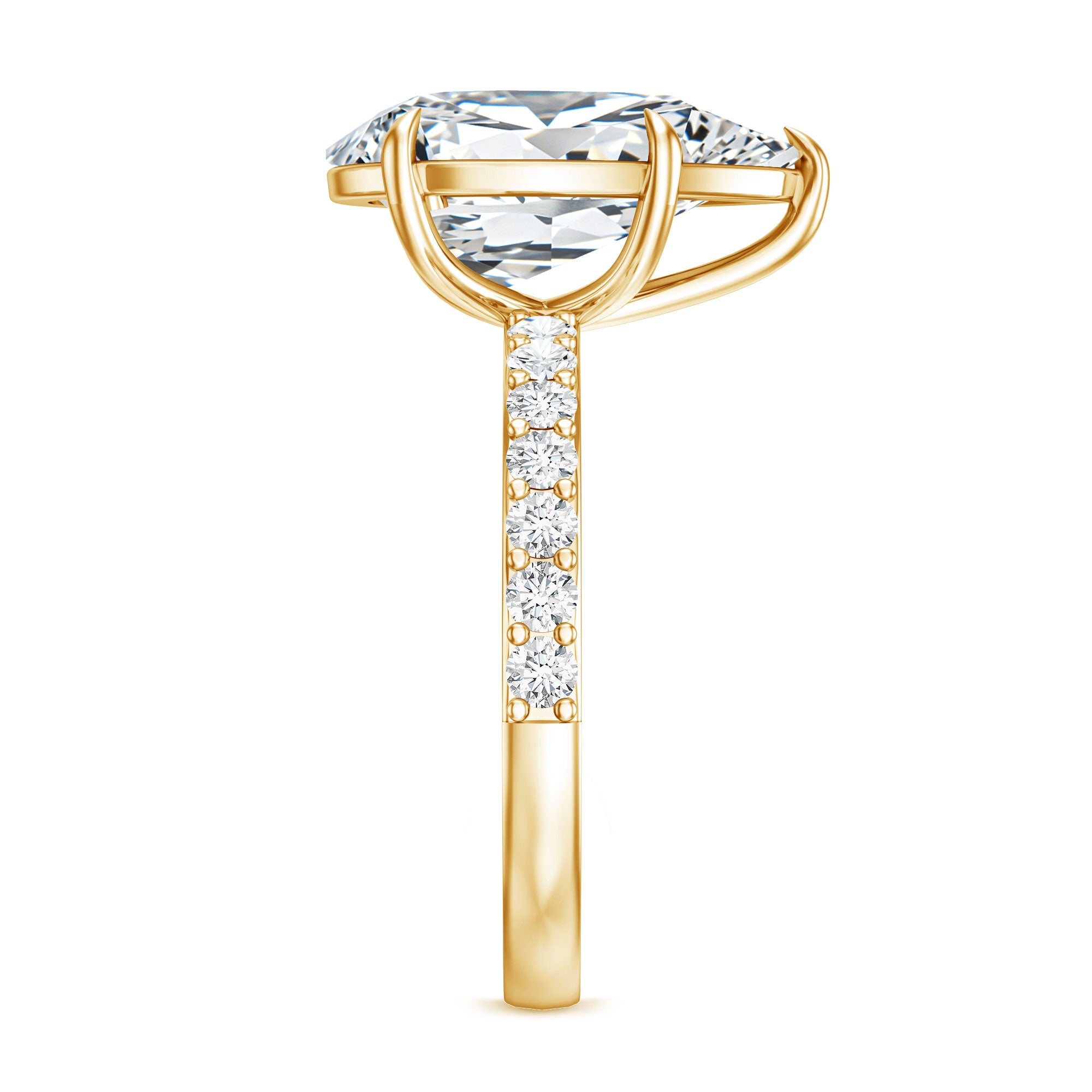 Rosec Jewels-4 Carat Pear Lab Grown Diamond Huge Engagement Ring with IGI Certificate