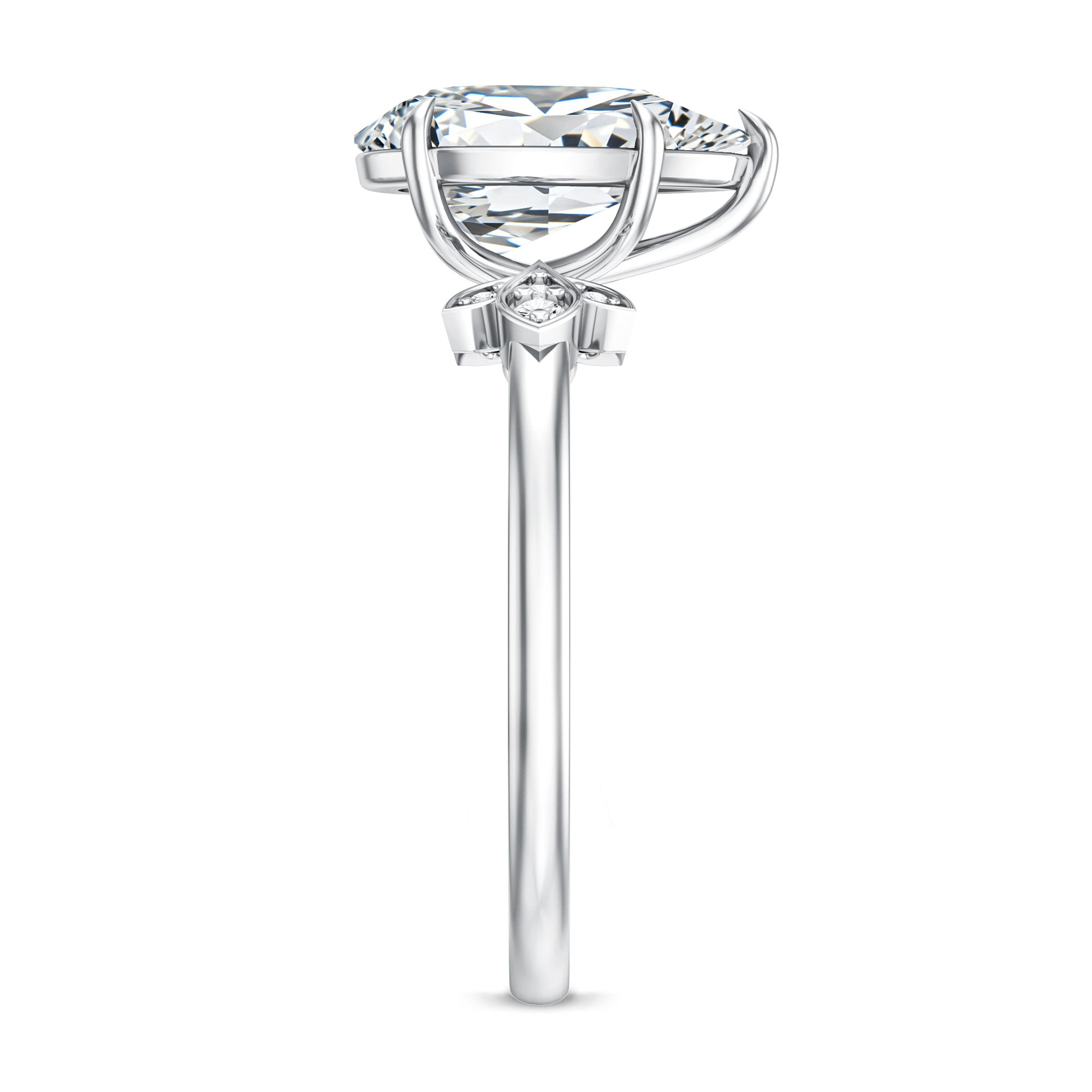 Rosec Jewels-Nature Inspired 2 Carat Lab Grown Diamond Pear Engagement Ring with IGI Certificate
