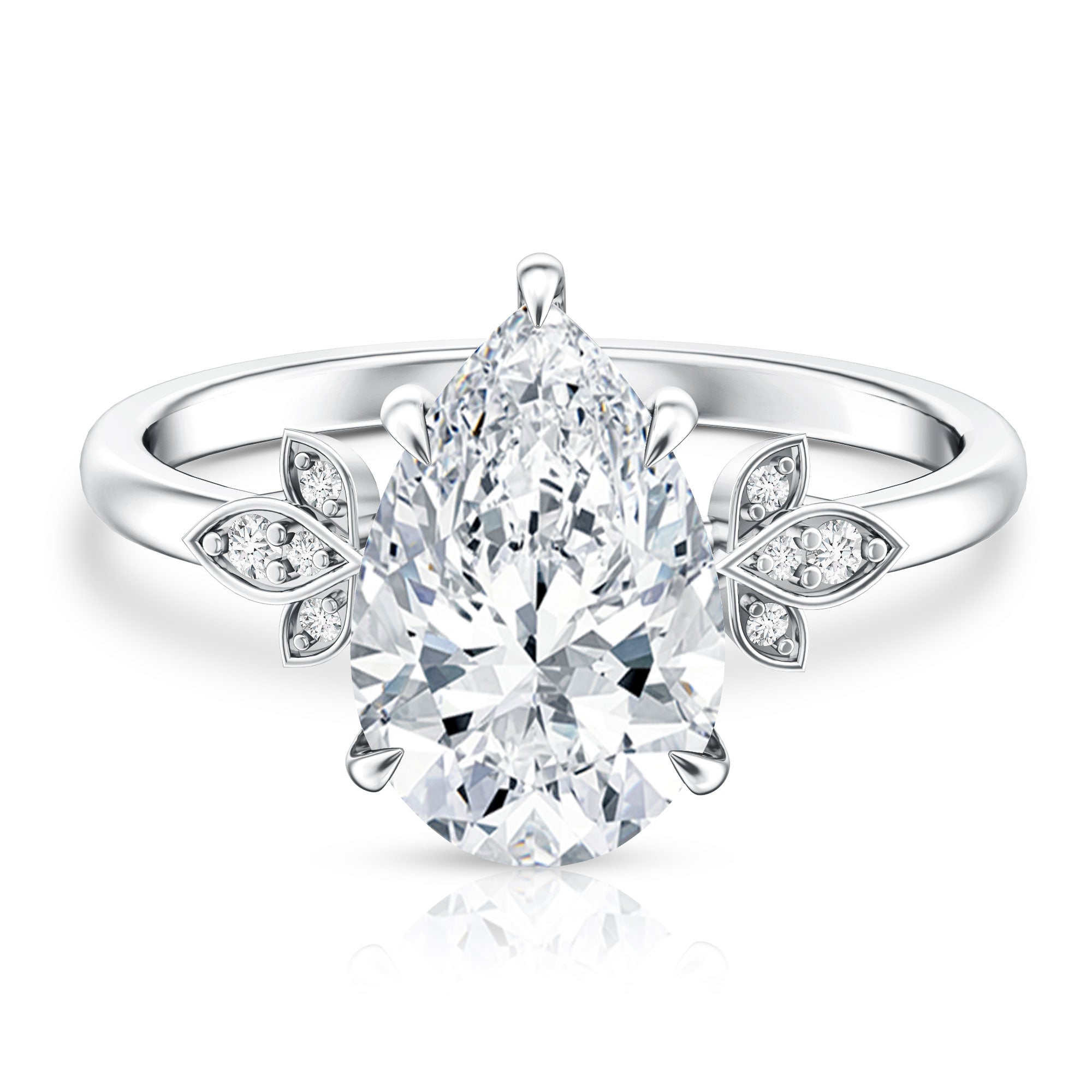 Rosec Jewels-Nature Inspired 3 Carat Lab Grown Diamond Solitaire Engagement Ring IGI Certified