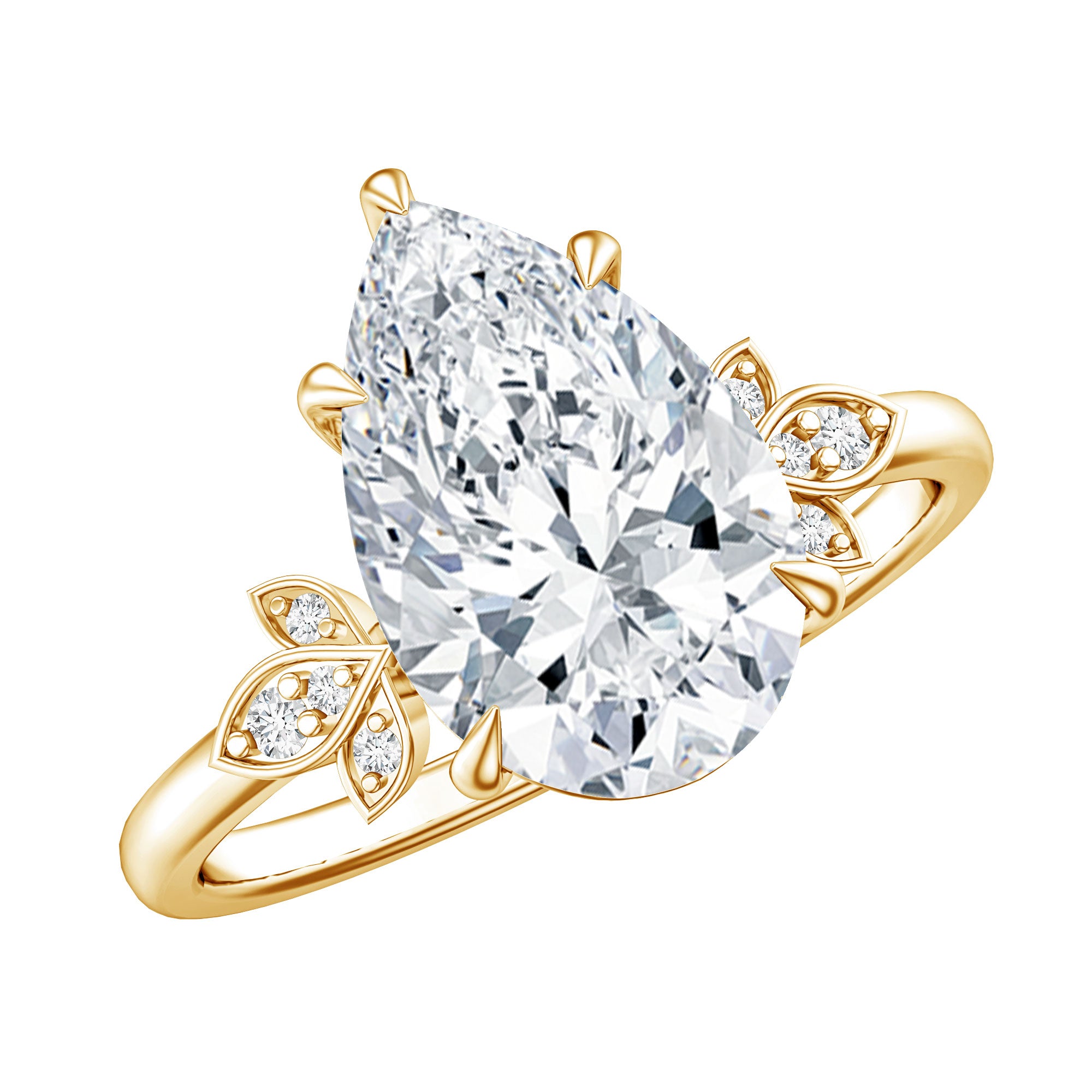 Rosec Jewels-Nature Inspired 3 Carat Lab Grown Diamond Solitaire Engagement Ring IGI Certified