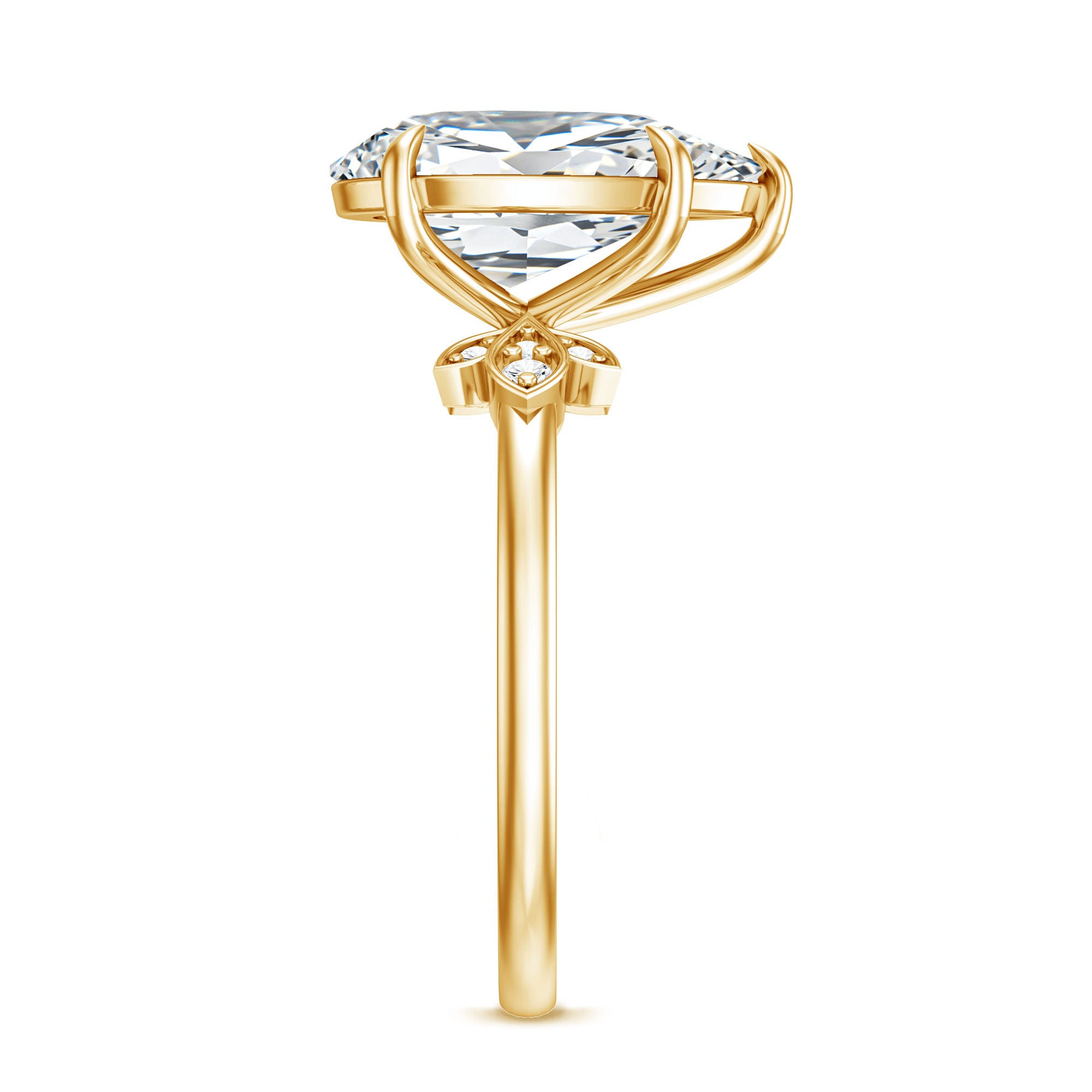 Rosec Jewels-Nature Inspired 3 Carat Lab Grown Diamond Solitaire Engagement Ring IGI Certified