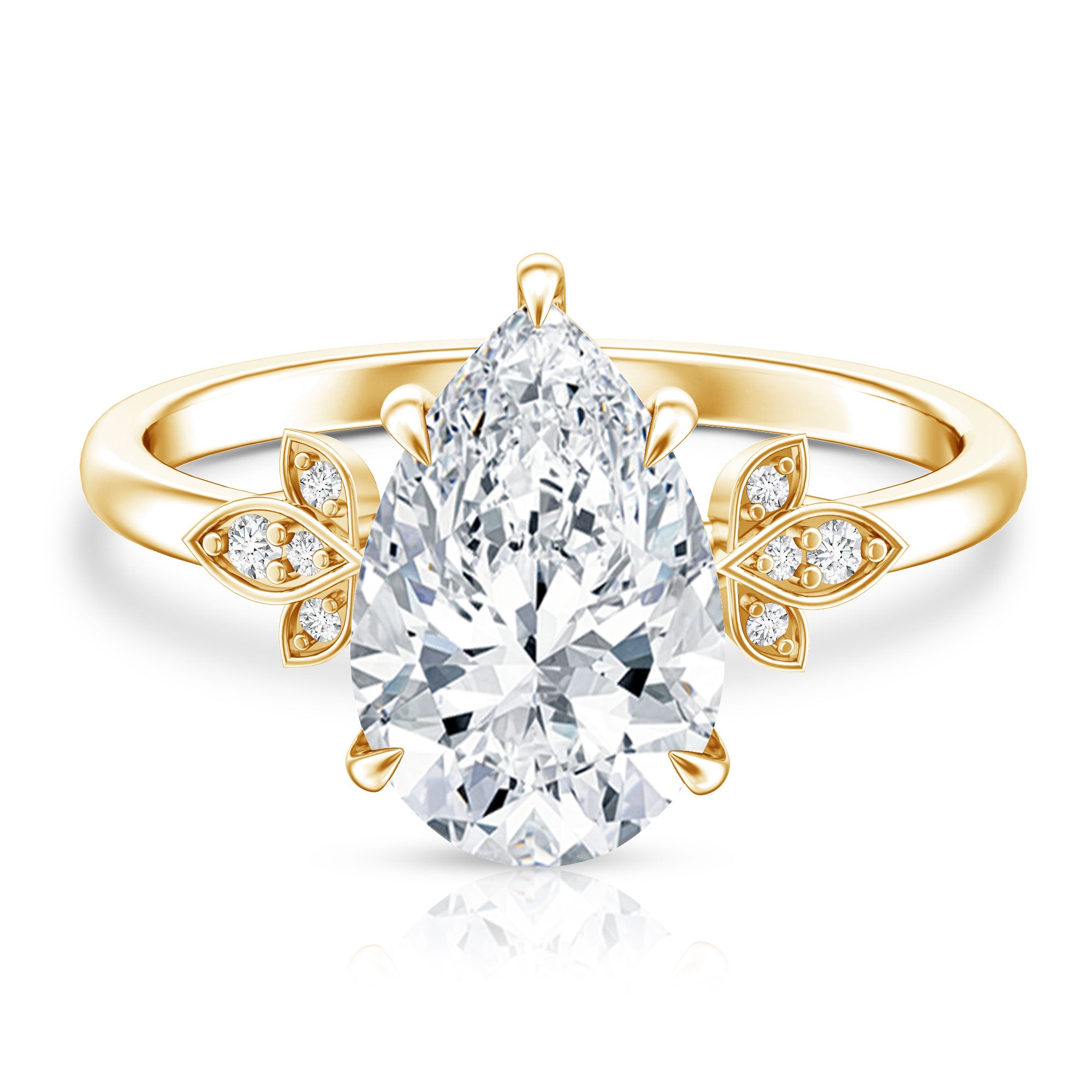 Rosec Jewels-Nature Inspired 3 Carat Lab Grown Diamond Solitaire Engagement Ring IGI Certified