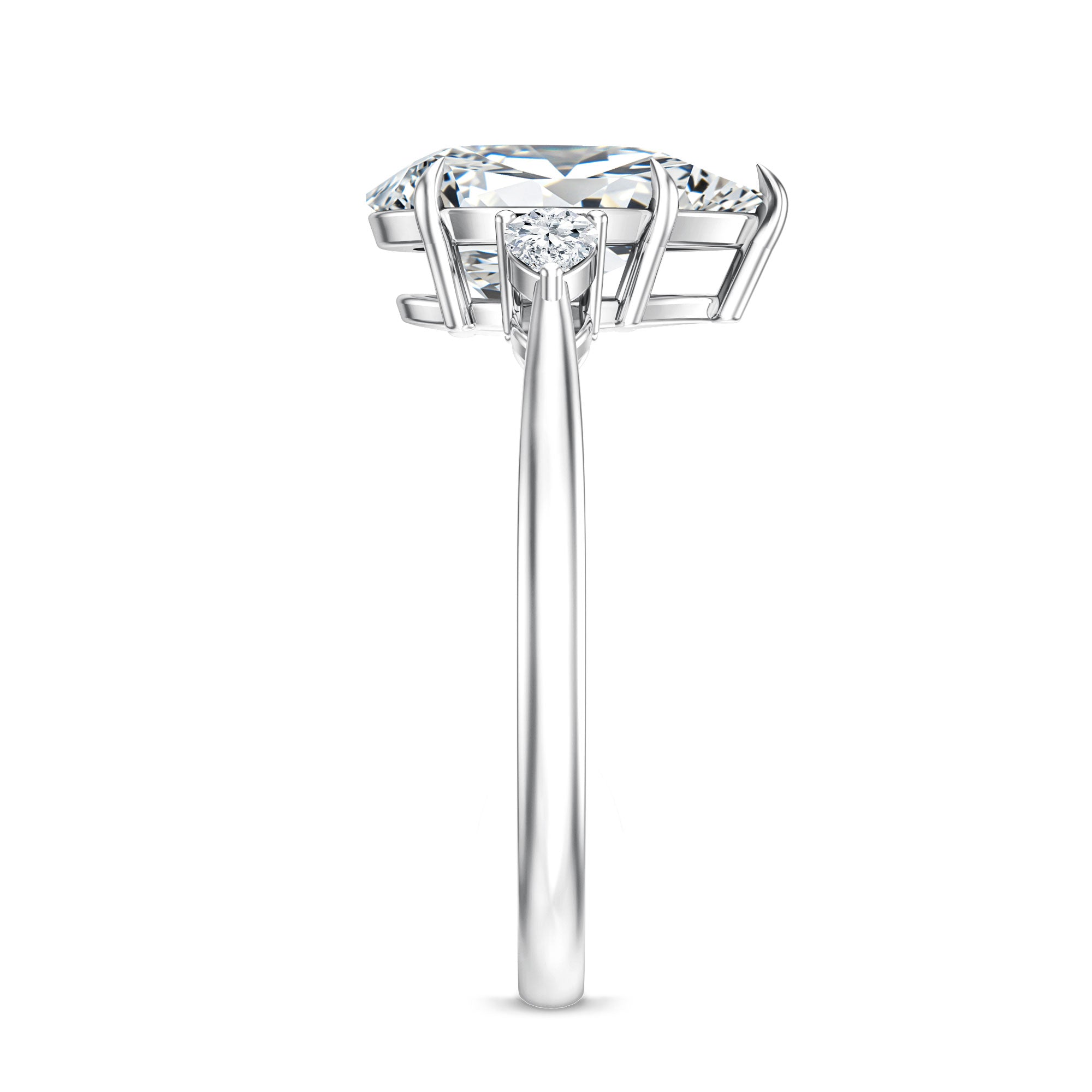 Rosec Jewels-2 Carat Pear Lab Grown Diamond Three Stone Engagement Ring IGI Certified