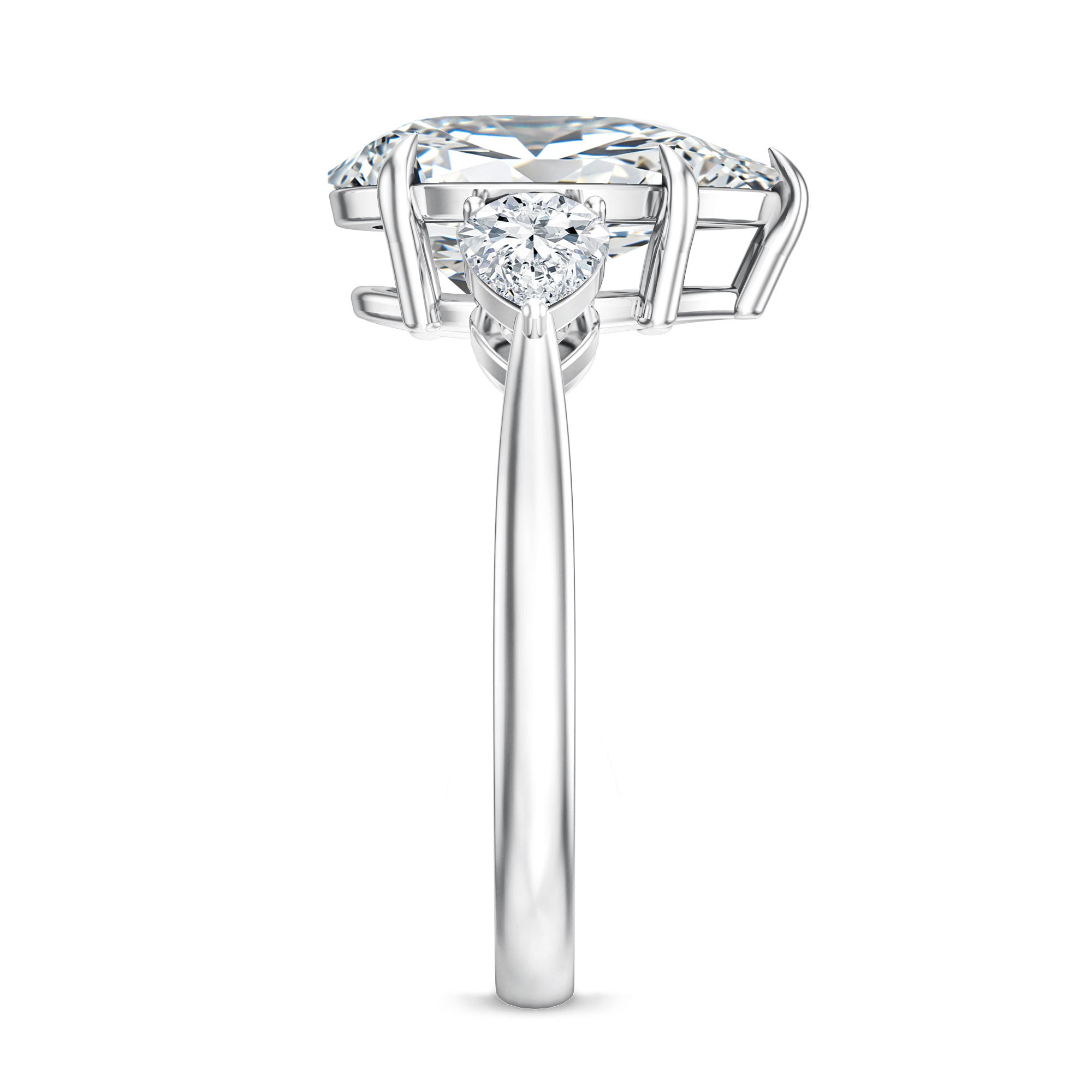 Rosec Jewels-Pear Shape 3 Carat Lab Grown Diamond Statement Ring for Women with IGI Certificate