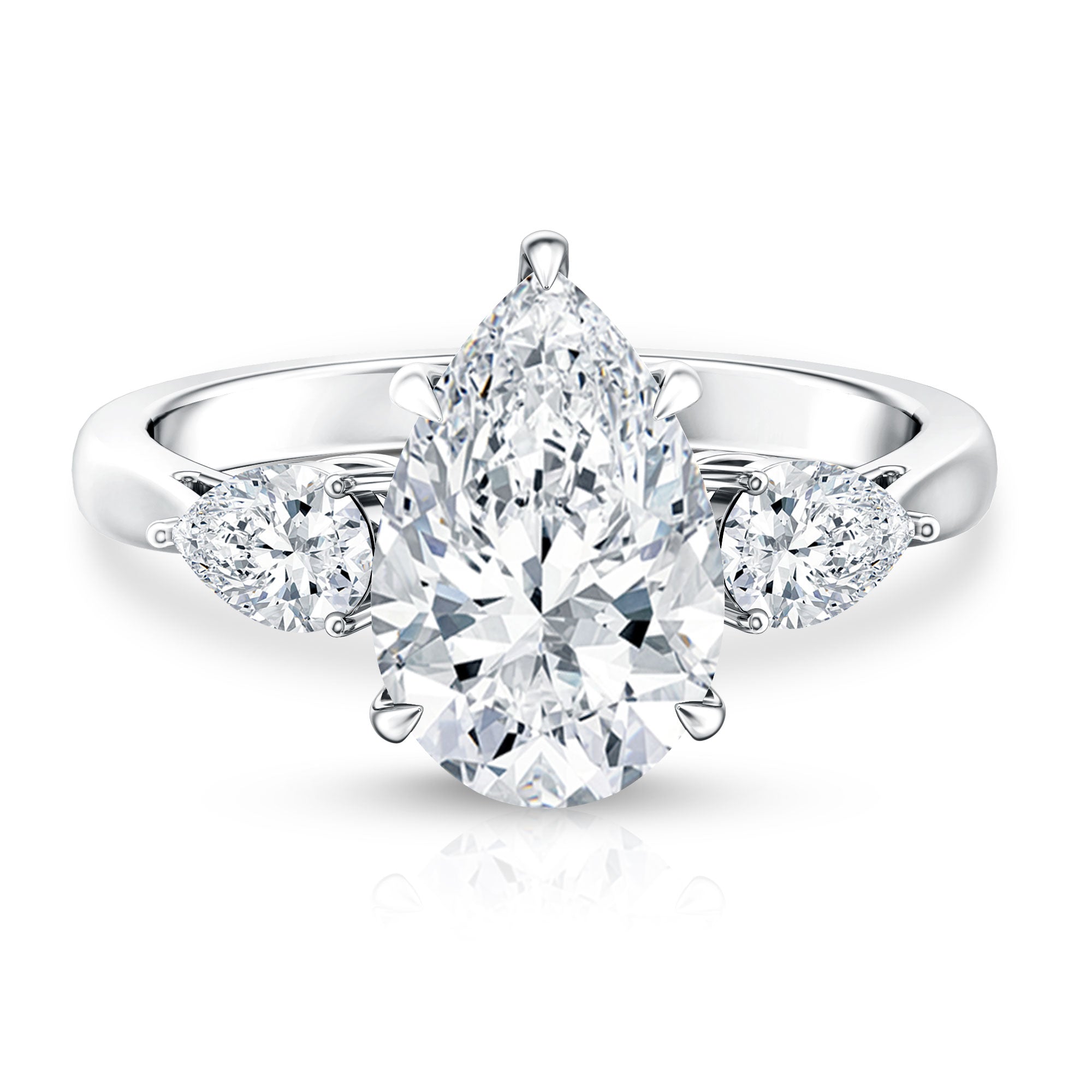 Rosec Jewels-Pear Shape 3 Carat Lab Grown Diamond Statement Ring for Women with IGI Certificate