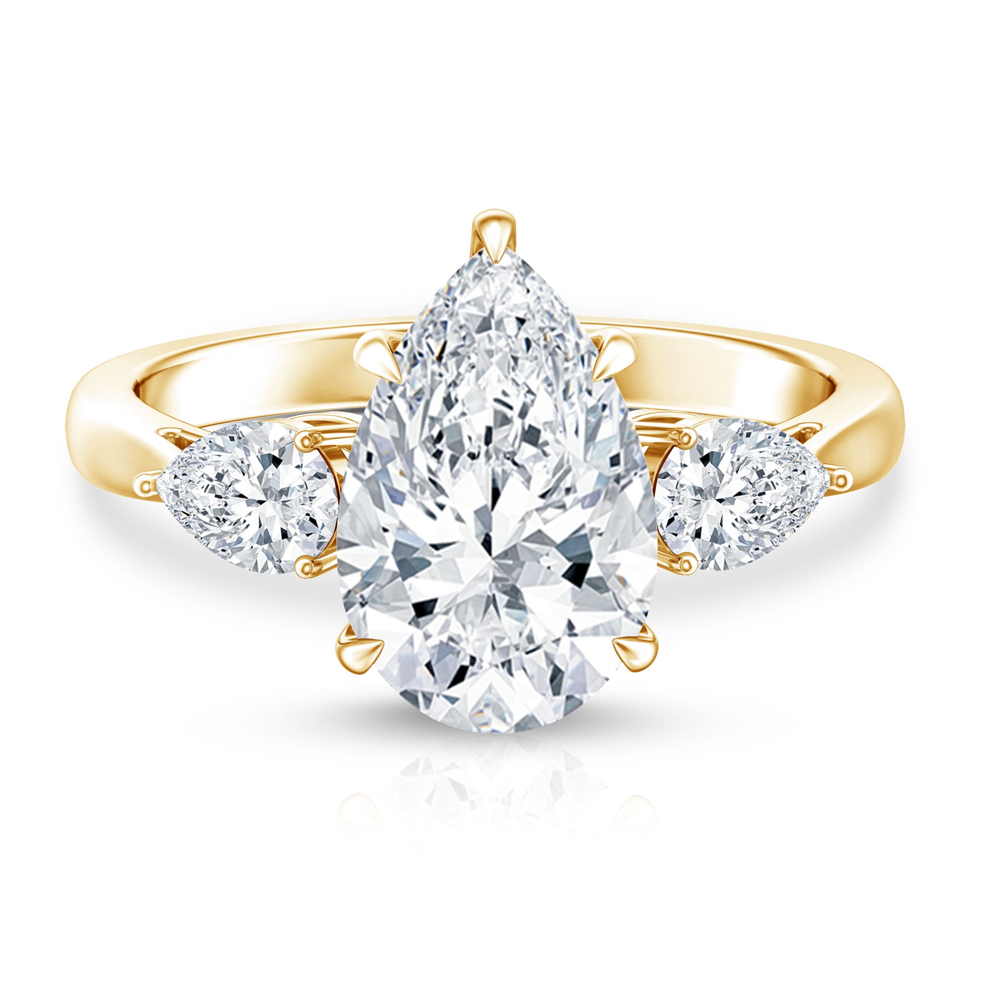 Rosec Jewels-Pear Shape 3 Carat Lab Grown Diamond Statement Ring for Women with IGI Certificate
