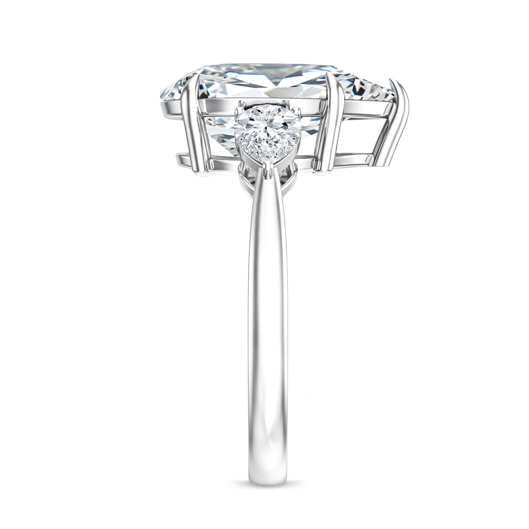 Rosec Jewels-4 Carat Lab Grown Diamond 3 Stone Engagement Ring with IGI Certified