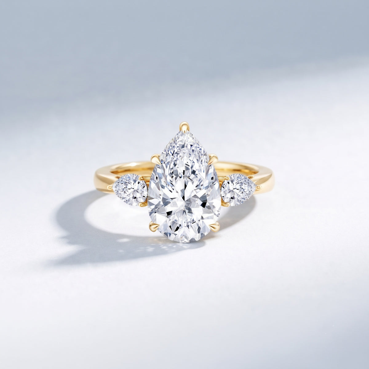 4 Carat Lab Grown Diamond 3 Stone Engagement Ring with IGI Certified Lab - ( E-VS1 ) - Rosec Jewels
