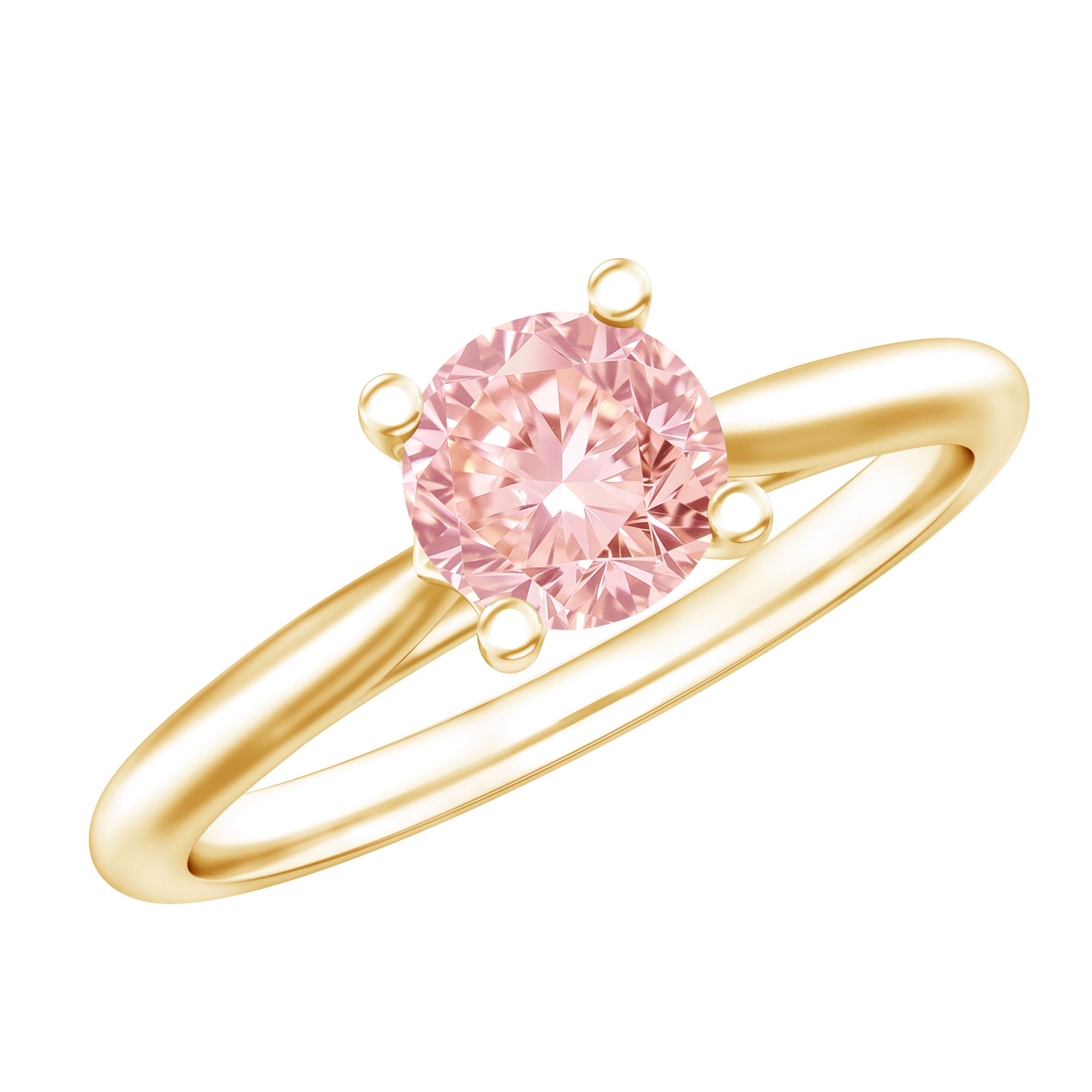 1 Carat Round Lab Grown Pink Diamond Solitaire Ring with IGI Certificate Fancy Pink - VS1 - Rosec Jewels