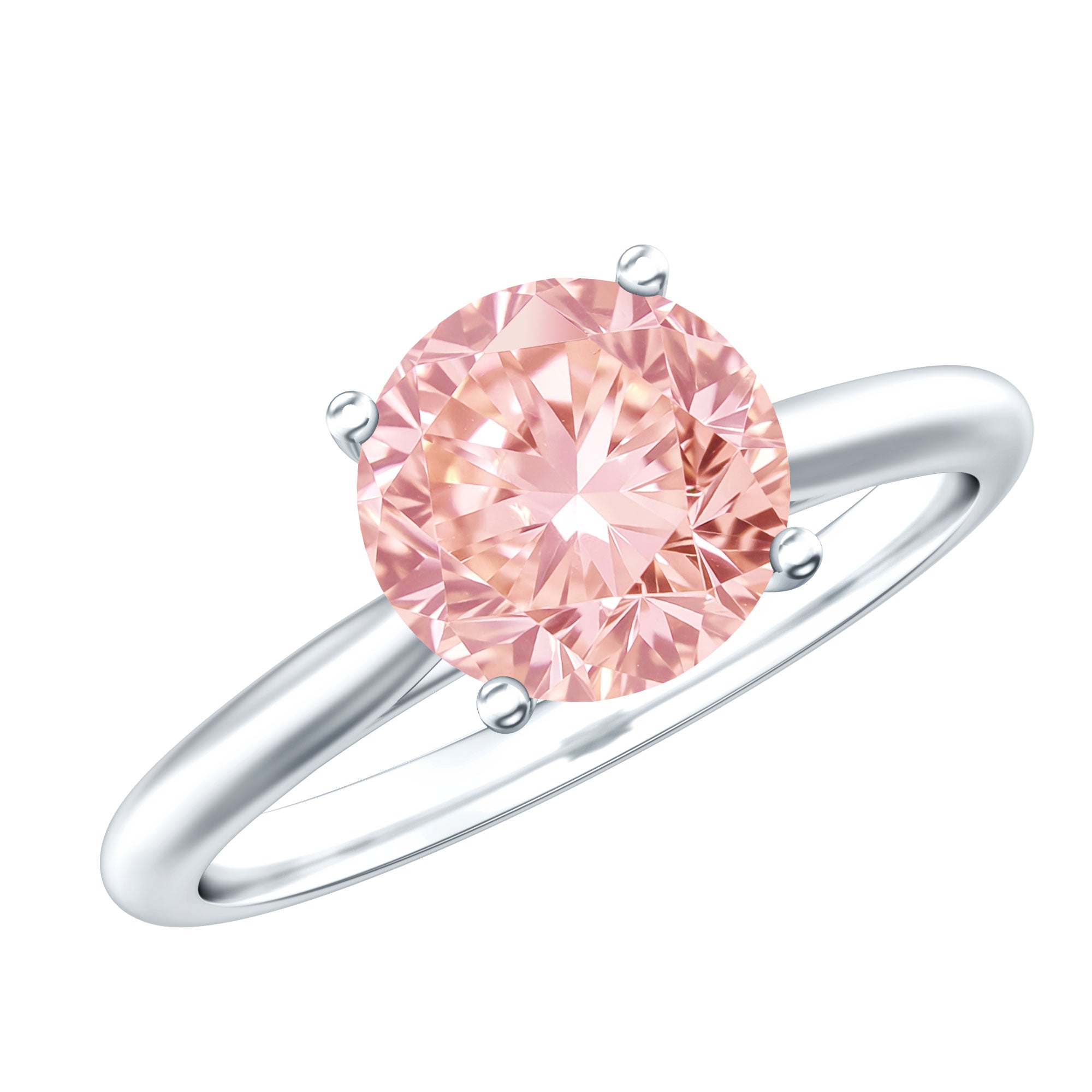 Rosec Jewels-IGI Certified Round Lab Grown Pink Diamond 2 Carat Engagement Ring for Women