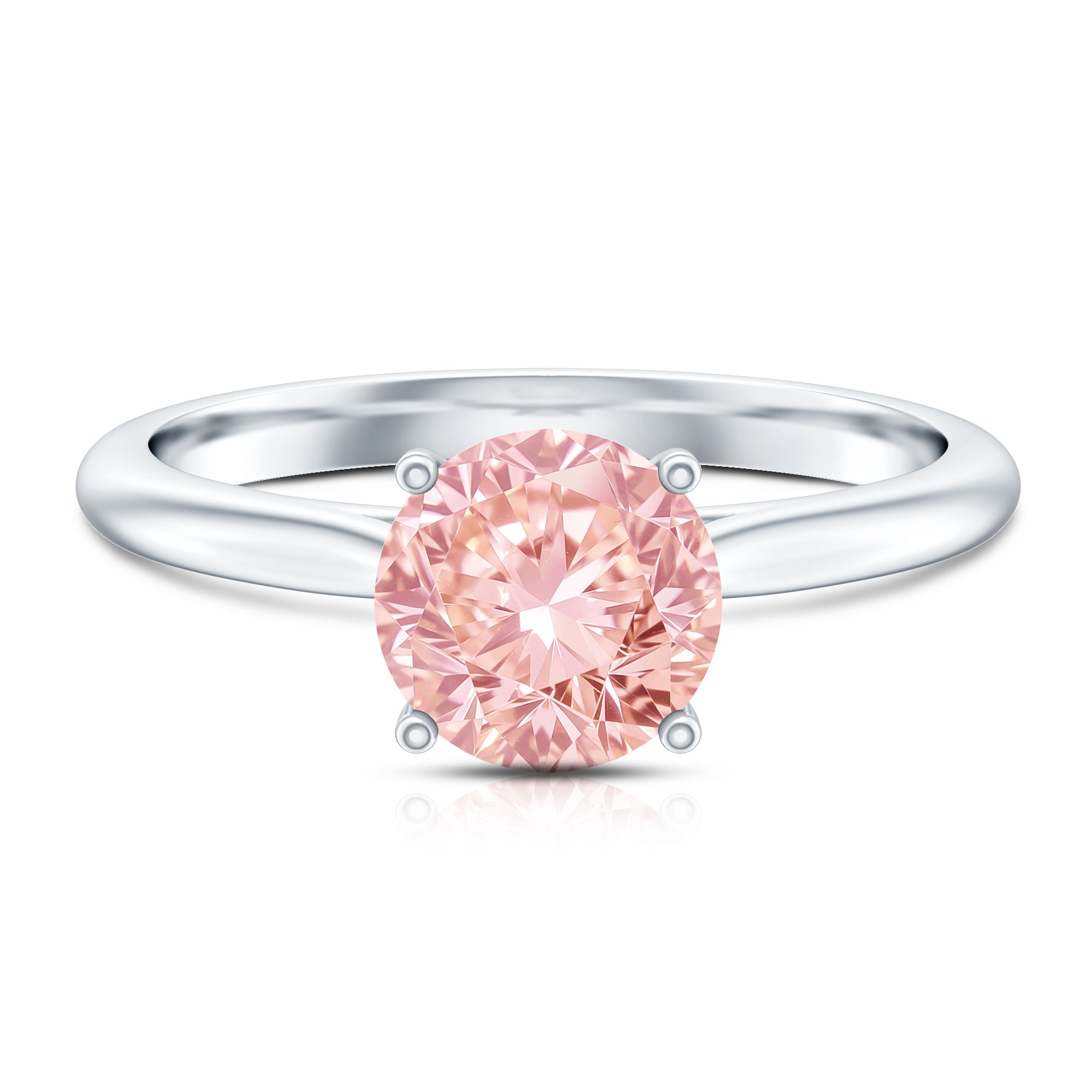 Rosec Jewels-IGI Certified Round Lab Grown Pink Diamond 2 Carat Engagement Ring for Women