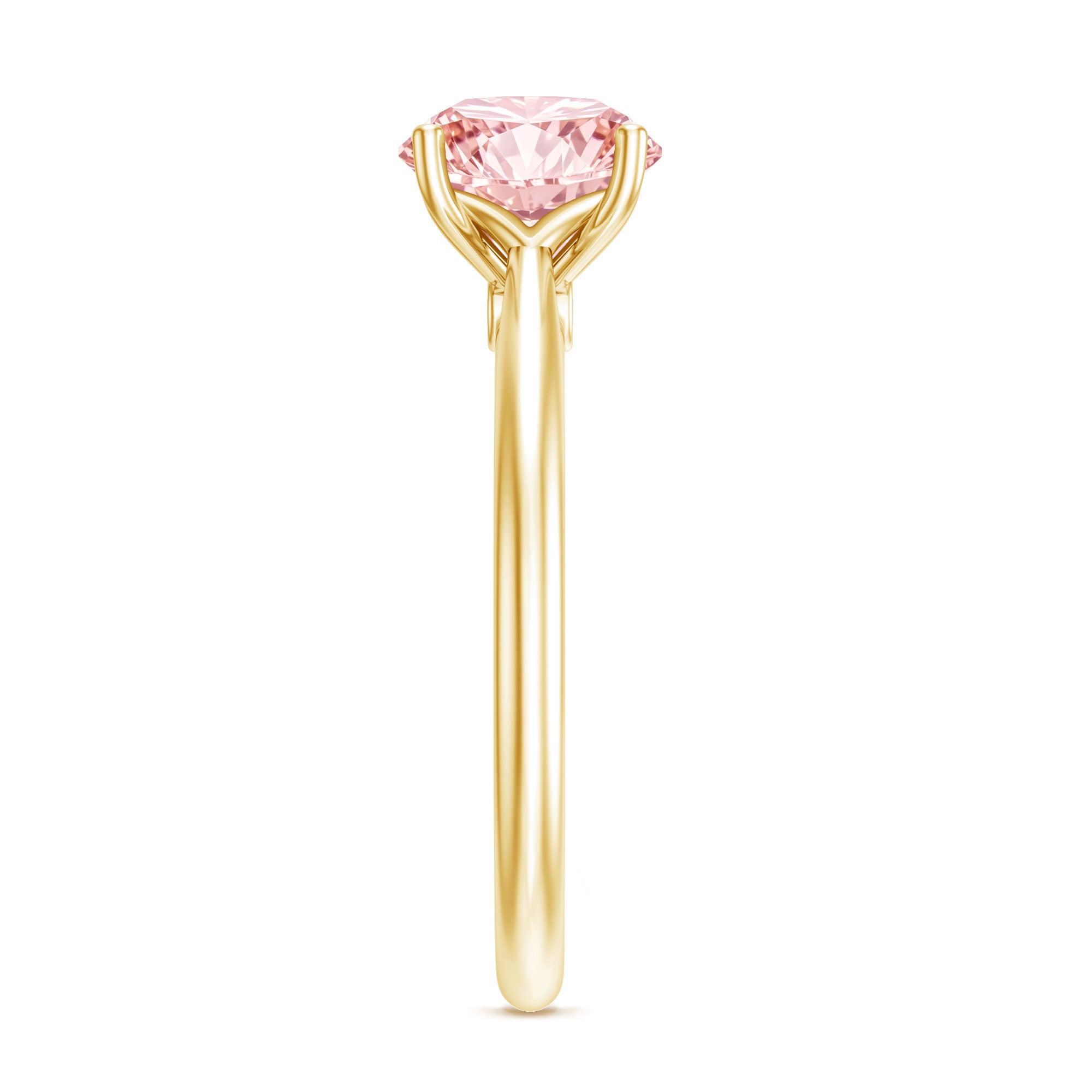 IGI Certified Round Lab Grown Pink Diamond 2 Carat Engagement Ring for Women Fancy Pink - VS1 - Rosec Jewels