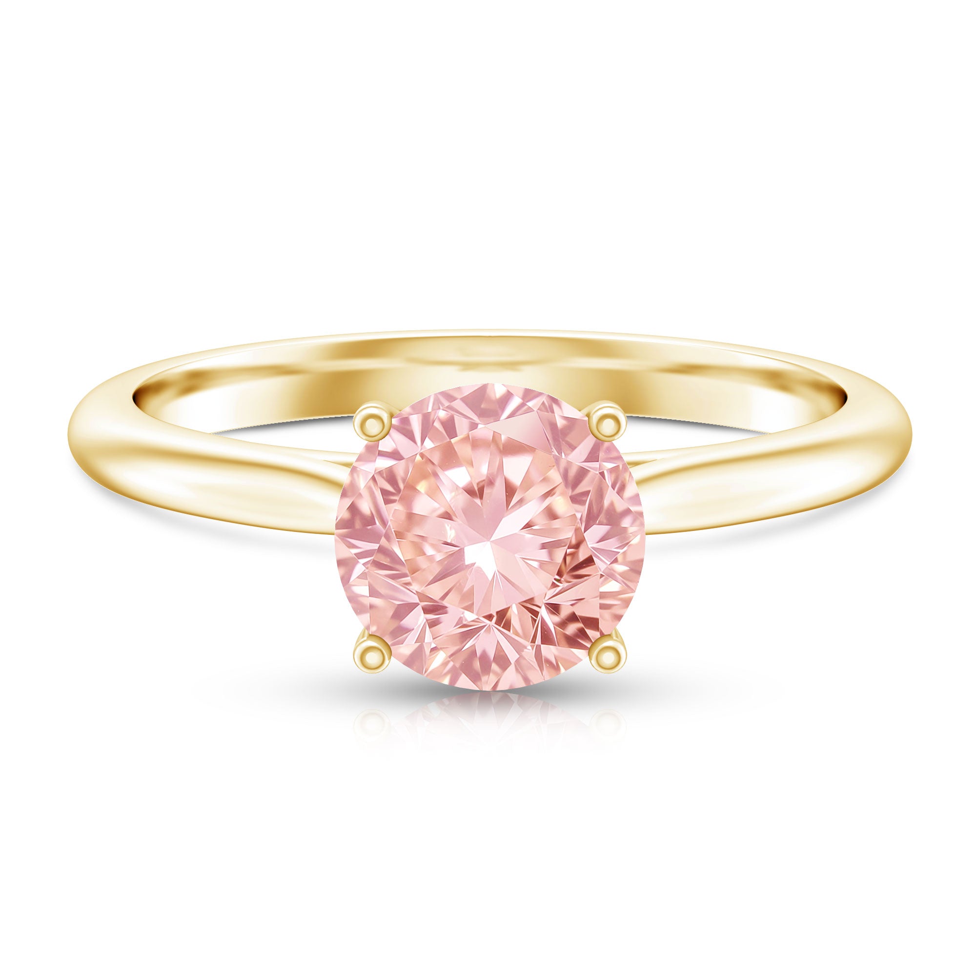 IGI Certified Round Lab Grown Pink Diamond 2 Carat Engagement Ring for Women Fancy Pink - VS1 - Rosec Jewels
