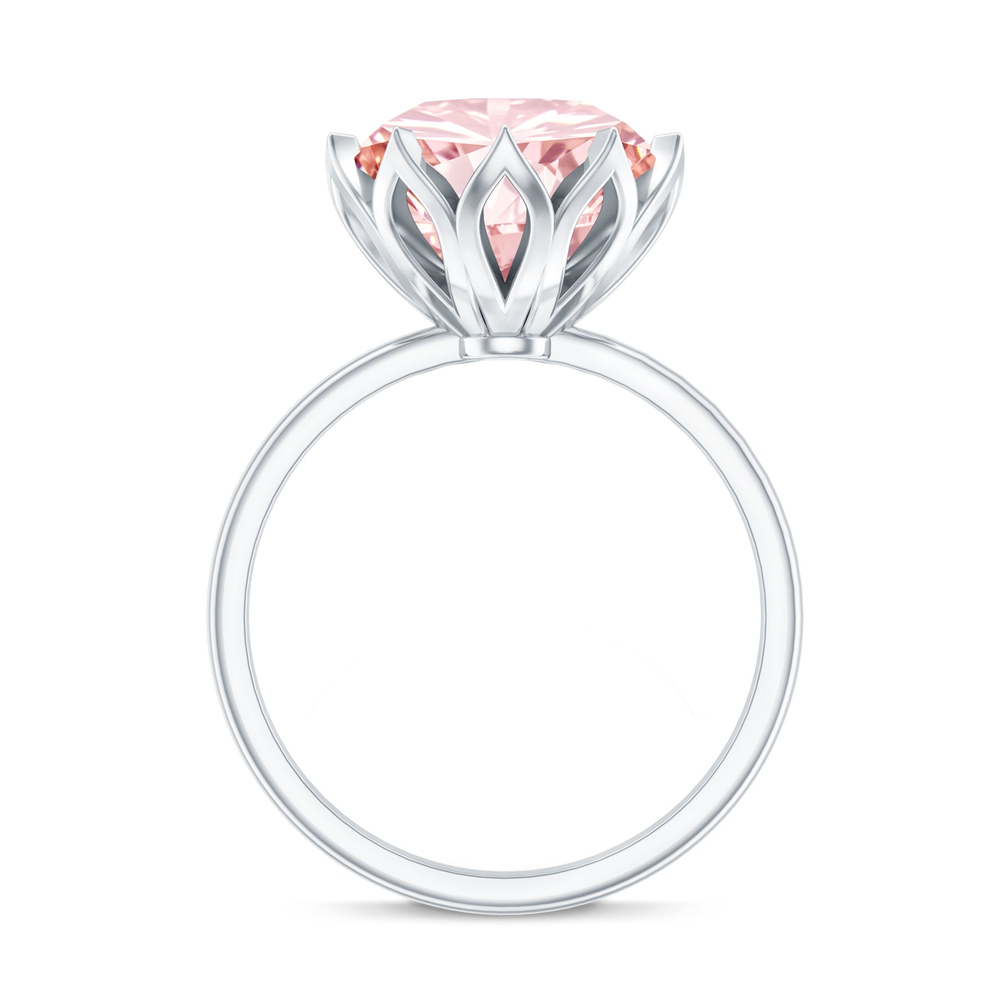 IGI Certified Solitaire 5 Carat Lab Grown Pink Diamond Lotus Engagement Ring Fancy Pink - VS1 - Rosec Jewels