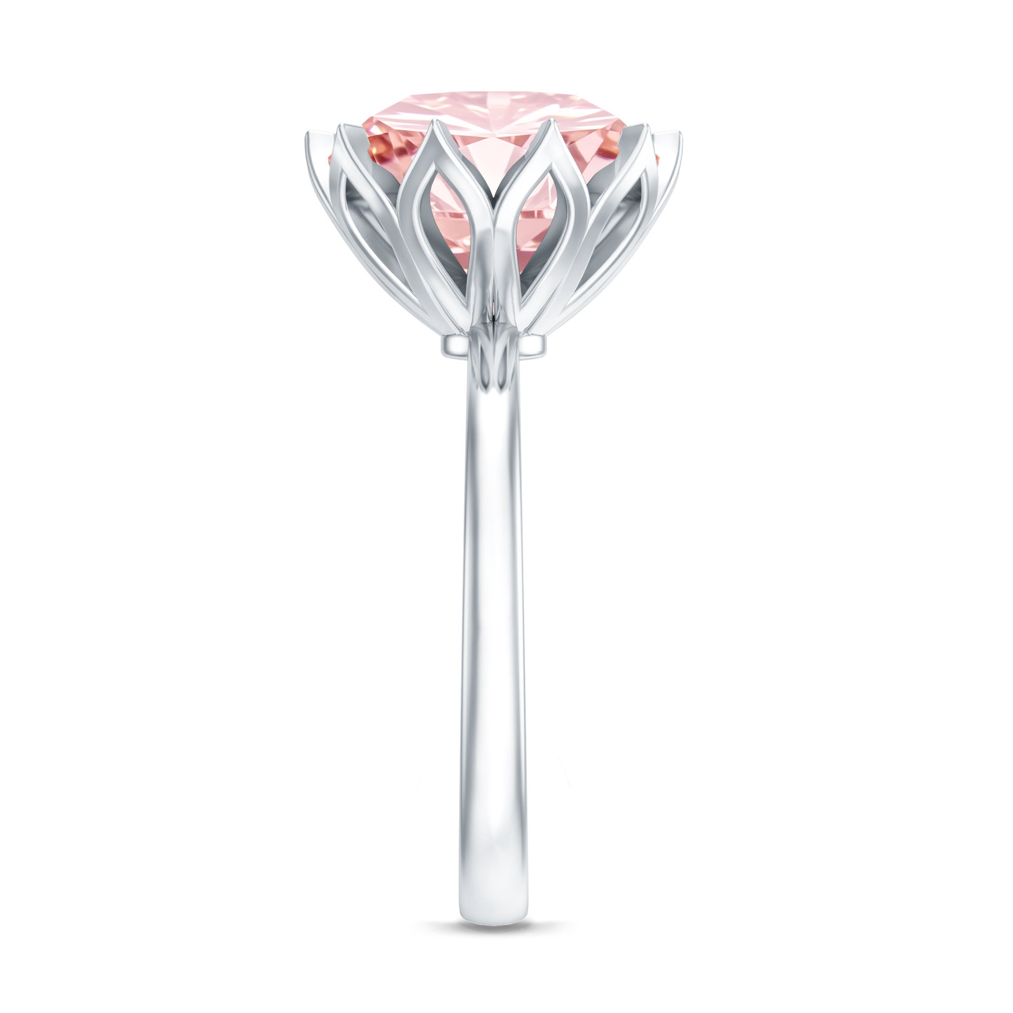IGI Certified Solitaire 5 Carat Lab Grown Pink Diamond Lotus Engagement Ring Fancy Pink - VS1 - Rosec Jewels
