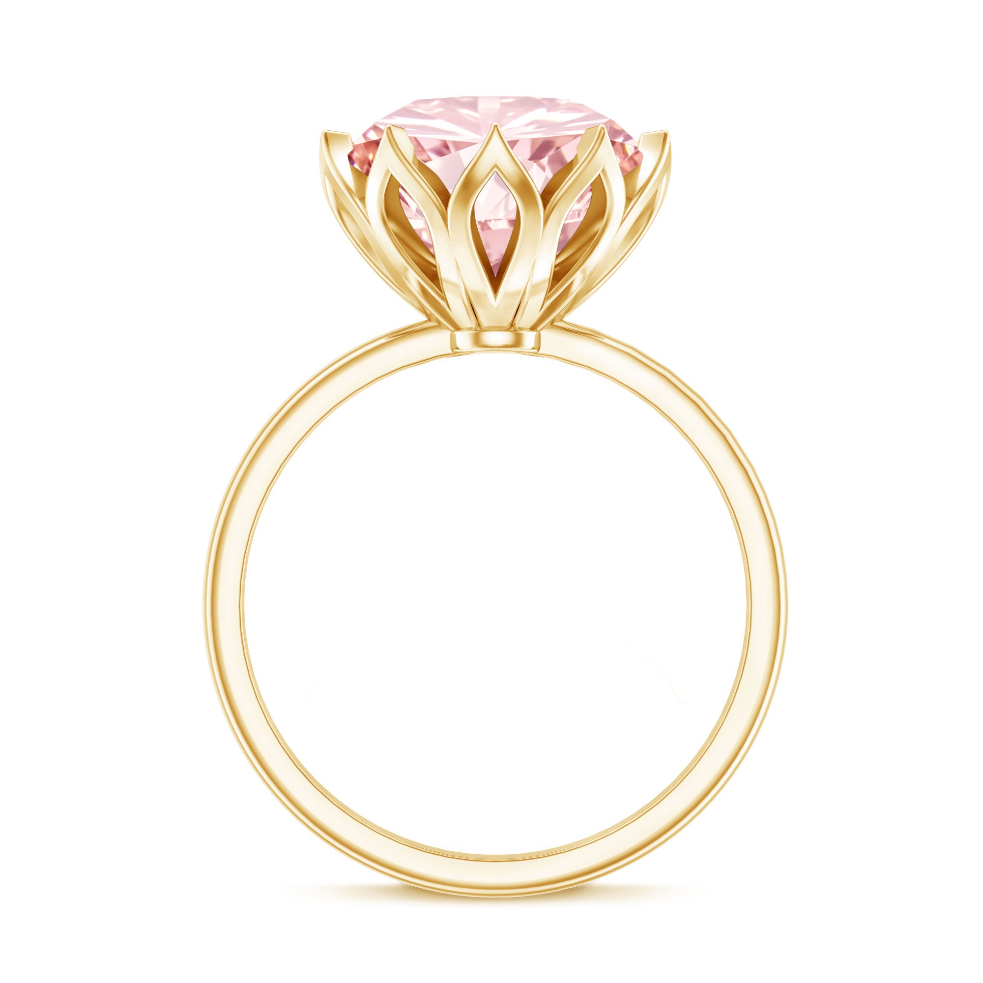 IGI Certified Solitaire 5 Carat Lab Grown Pink Diamond Lotus Engagement Ring Fancy Pink - VS1 - Rosec Jewels