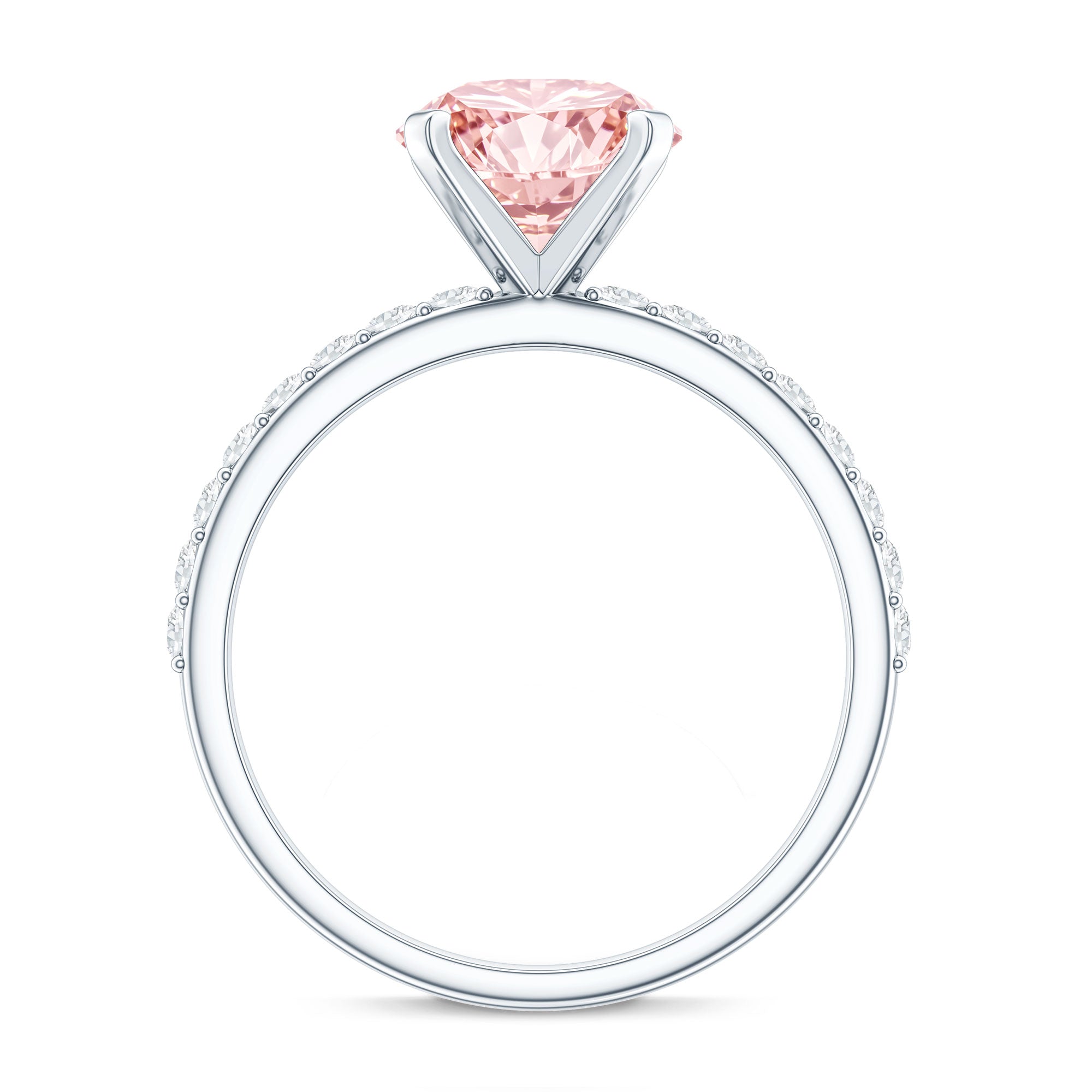 IGI Certified 2 Carat Lab Grown Pink and White Diamond Engagement Ring for Her Fancy Pink - VS1 - Rosec Jewels