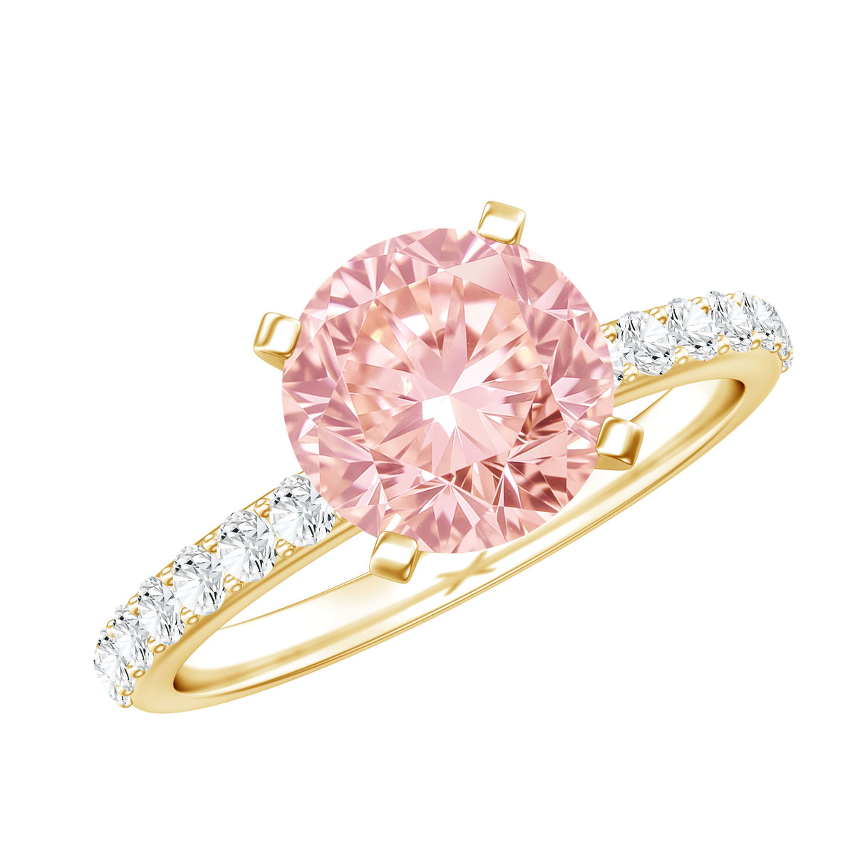 IGI Certified 2 Carat Lab Grown Pink and White Diamond Engagement Ring for Her Fancy Pink - VS1 - Rosec Jewels