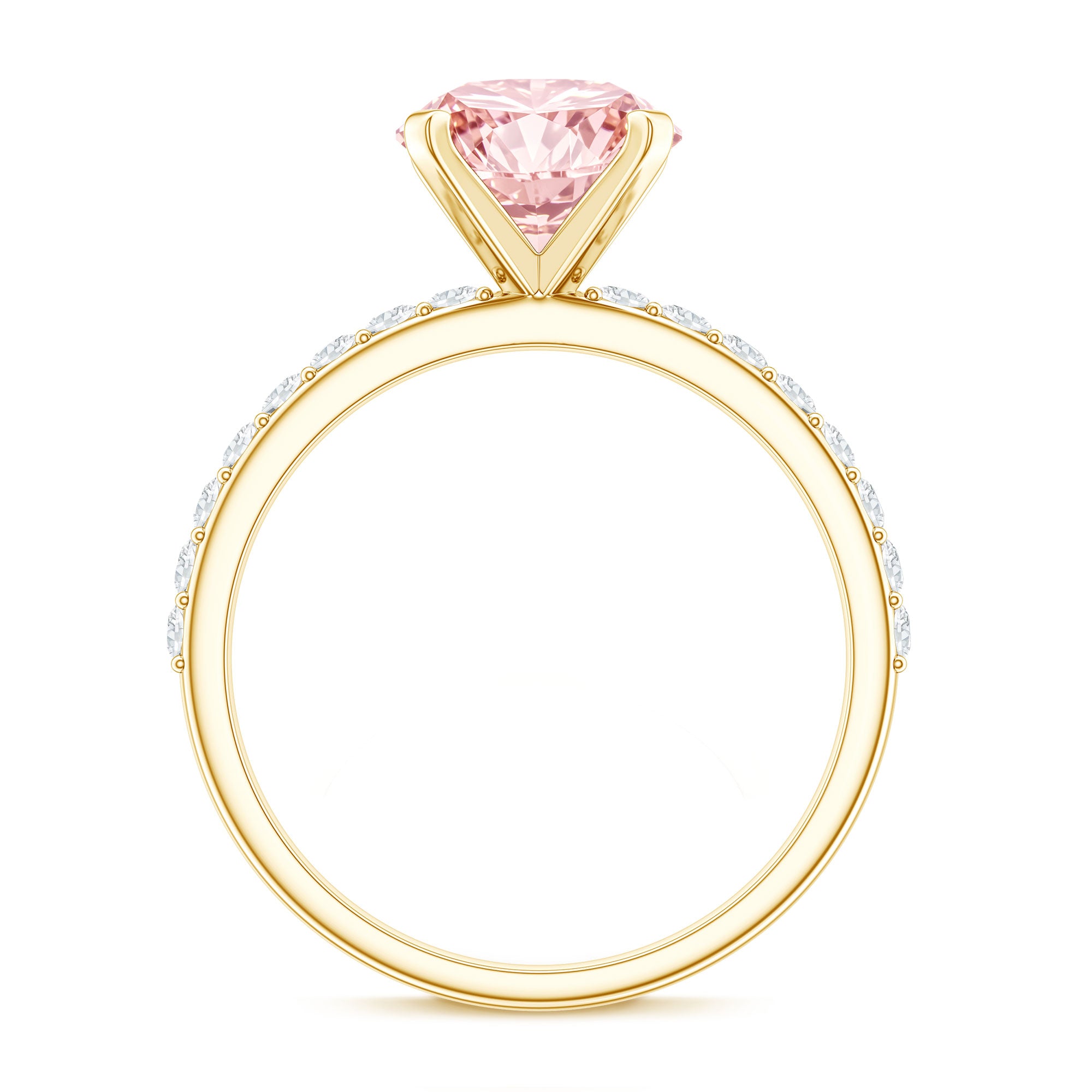 IGI Certified 2 Carat Lab Grown Pink and White Diamond Engagement Ring for Her Fancy Pink - VS1 - Rosec Jewels