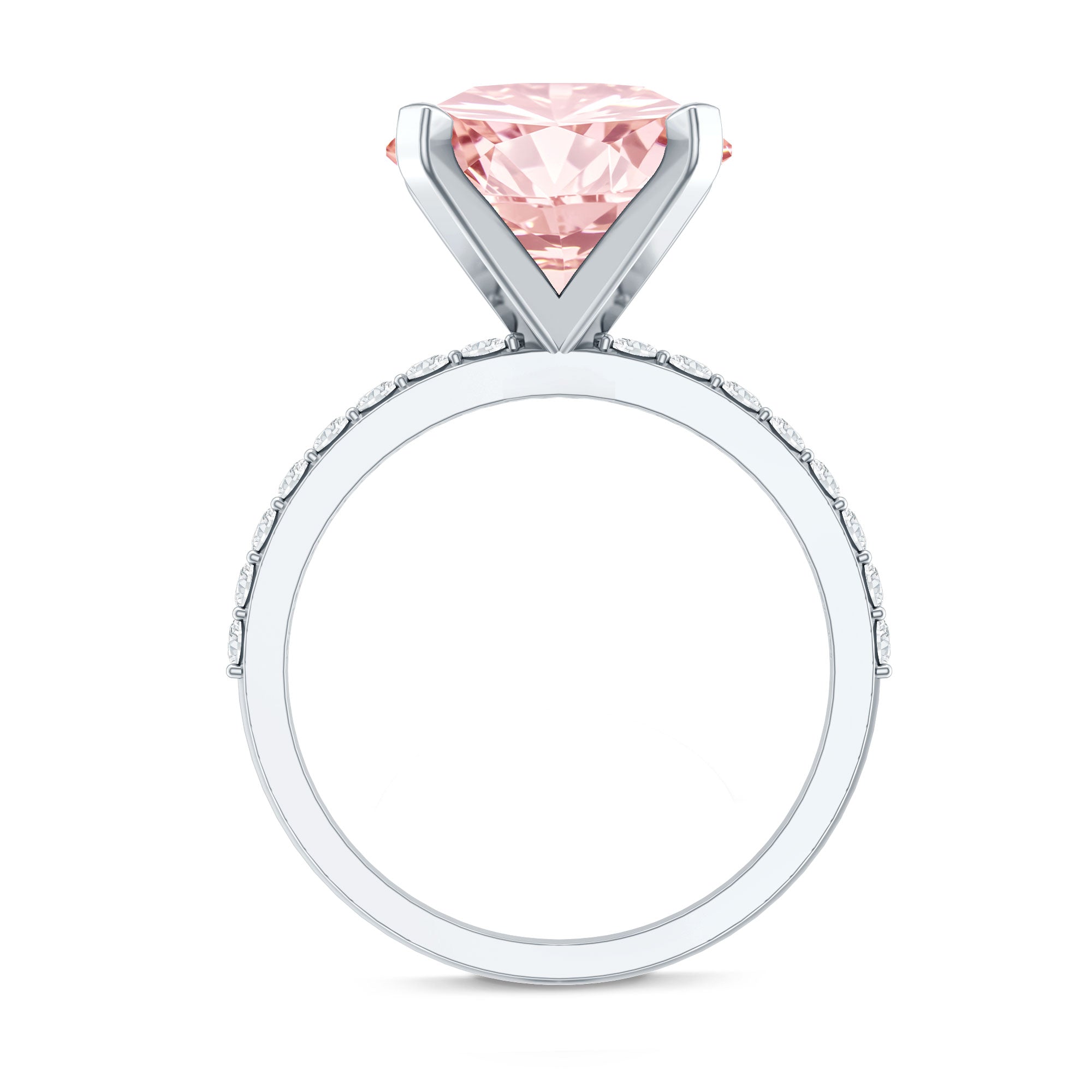 5 Carat IGI Certified Lab Created Pink Diamond Statement Ring with Side Stones Fancy Pink - VS1 - Rosec Jewels