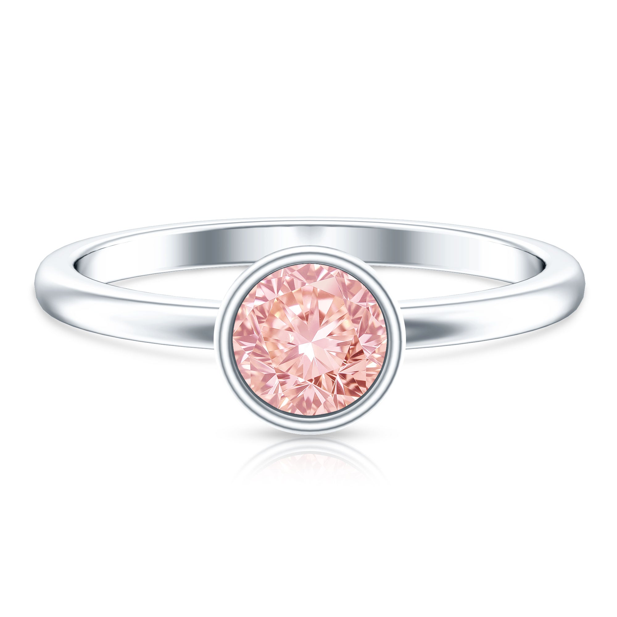 1 Carat Round Lab Grown Pink Diamond Solitaire Engagement Ring IGI Certified Fancy Pink - VS1 - Rosec Jewels