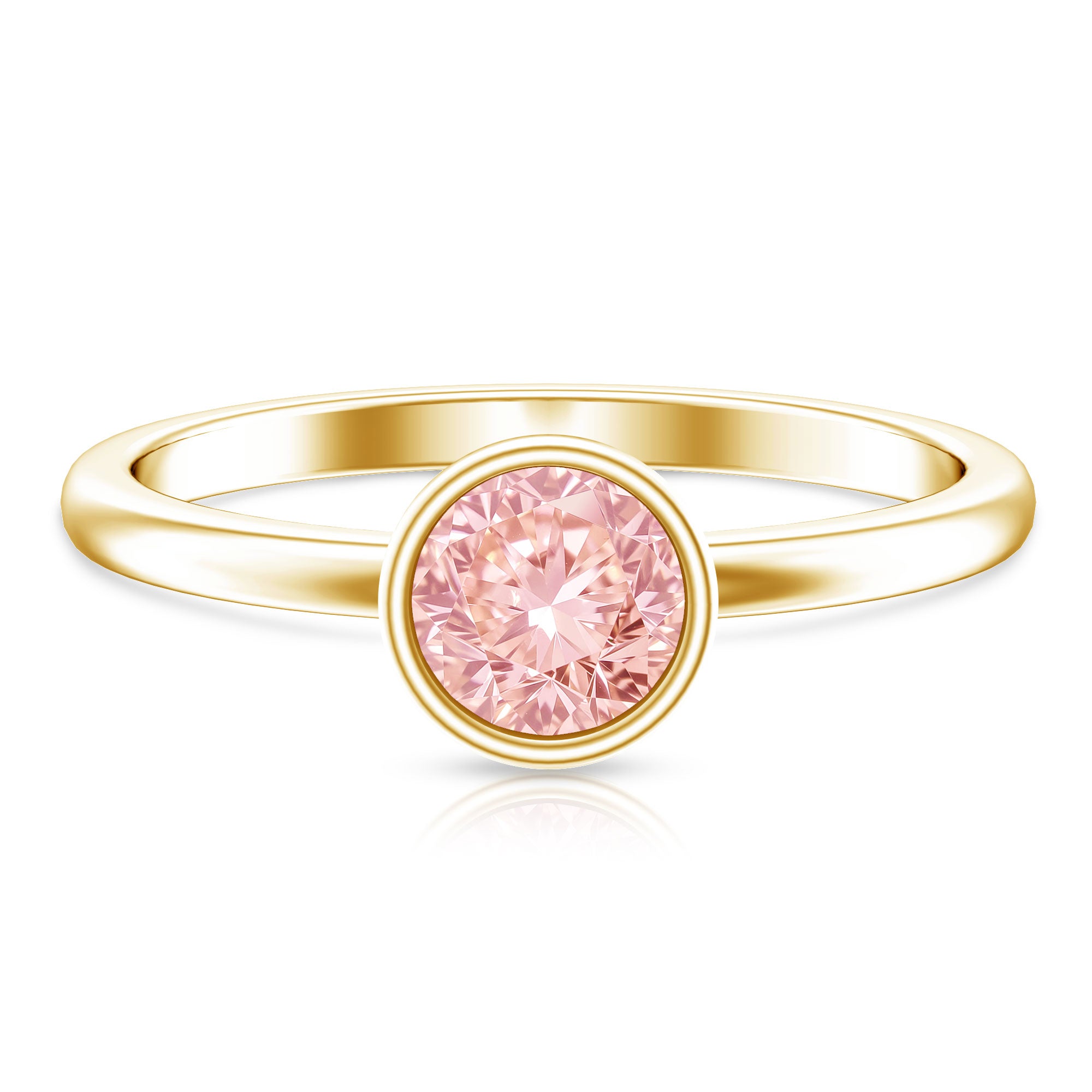 1 Carat Round Lab Grown Pink Diamond Solitaire Engagement Ring IGI Certified Fancy Pink - VS1 - Rosec Jewels