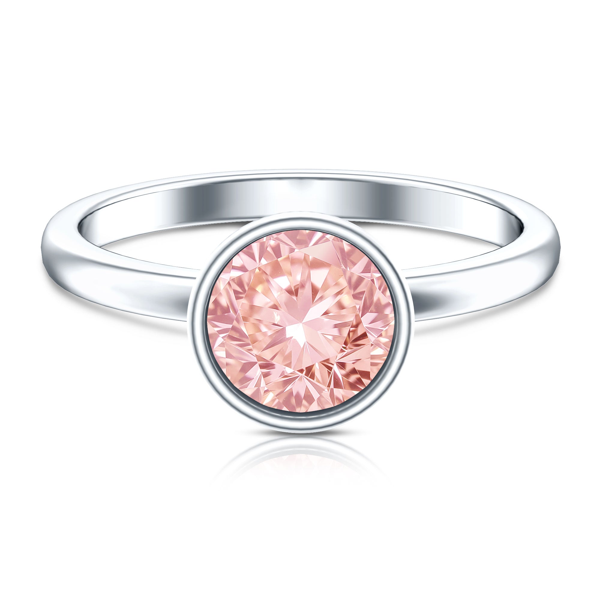 Solitaire 2 Carat Round Lab Grown Pink Diamond Engagement Ring IGI Certified Fancy Pink - VS1 - Rosec Jewels