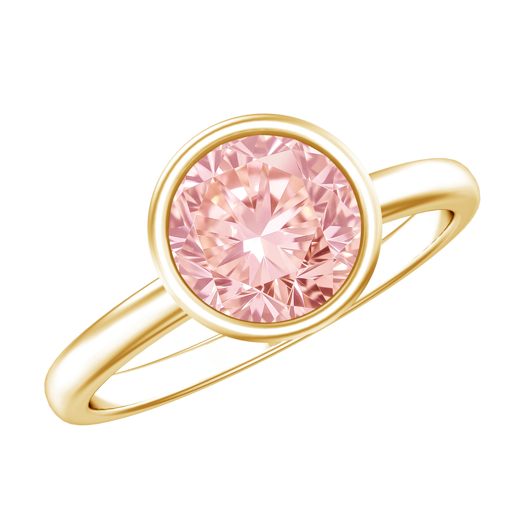 Solitaire 2 Carat Round Lab Grown Pink Diamond Engagement Ring IGI Certified Fancy Pink - VS1 - Rosec Jewels
