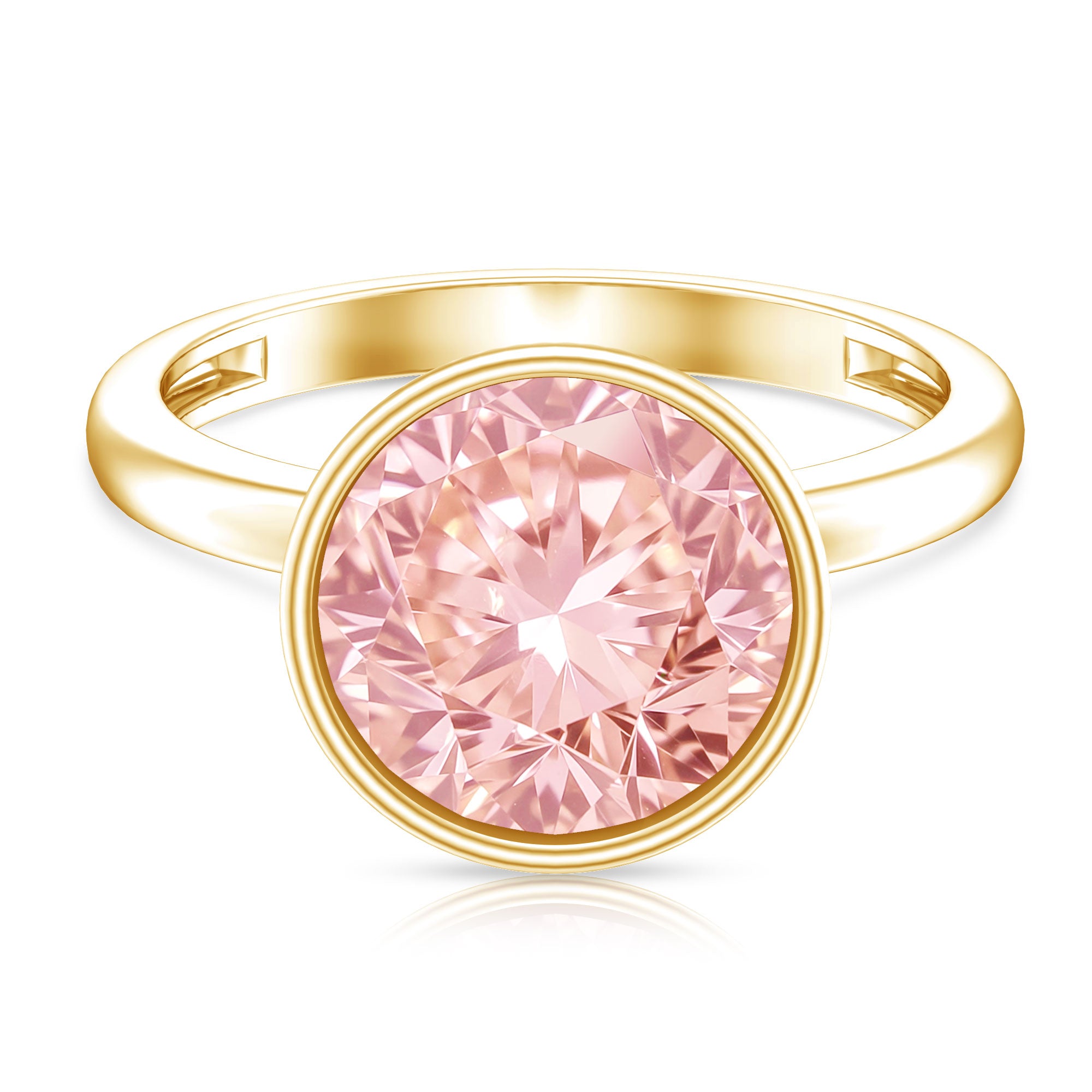 Rosec Jewels-Solitaire Lab Grown Pink Diamond 4 Carat Round Engagement Ring IGI Certified