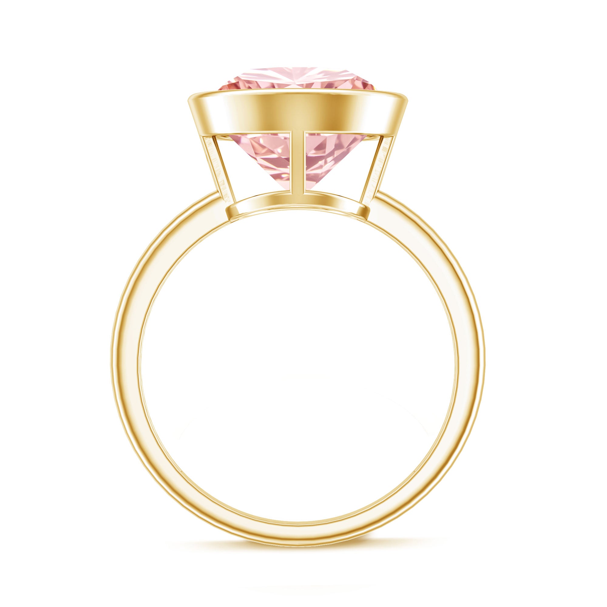 Large 5 Carat Lab Grown Pink Diamond Bezel Engagement Ring with IGI Certificate Fancy Pink - VS1 - Rosec Jewels