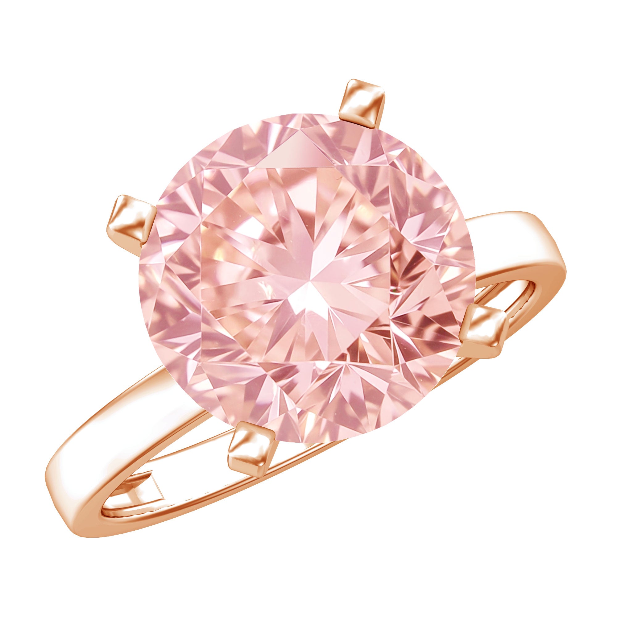 Lab Created 5 Carat Pink Diamond Solitaire Engagement Ring IGI Certified Fancy Pink - VS1 - Rosec Jewels